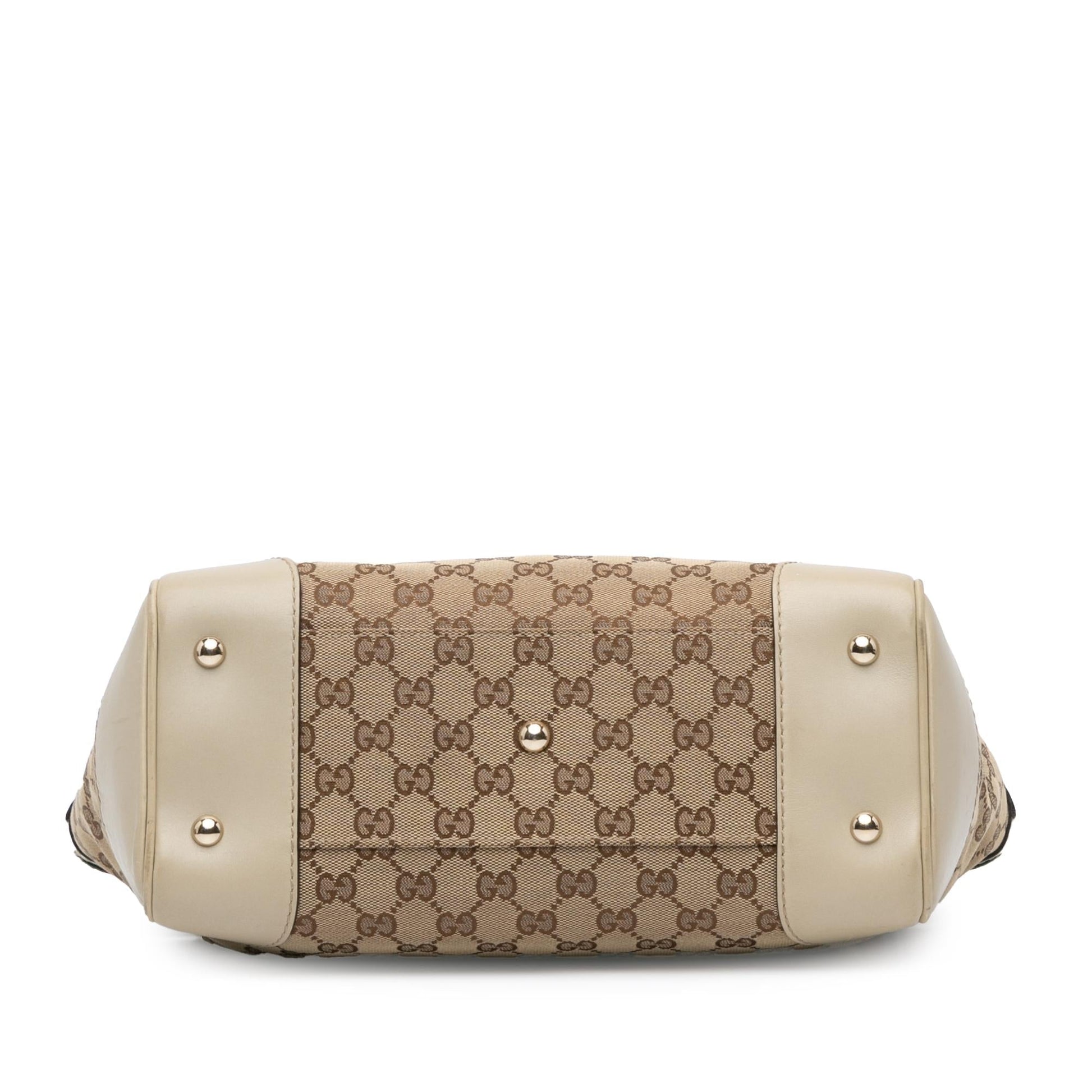 Gucci GG Mayfair SHG-ymjgxw Canvas Calf White Brown Tote Bag