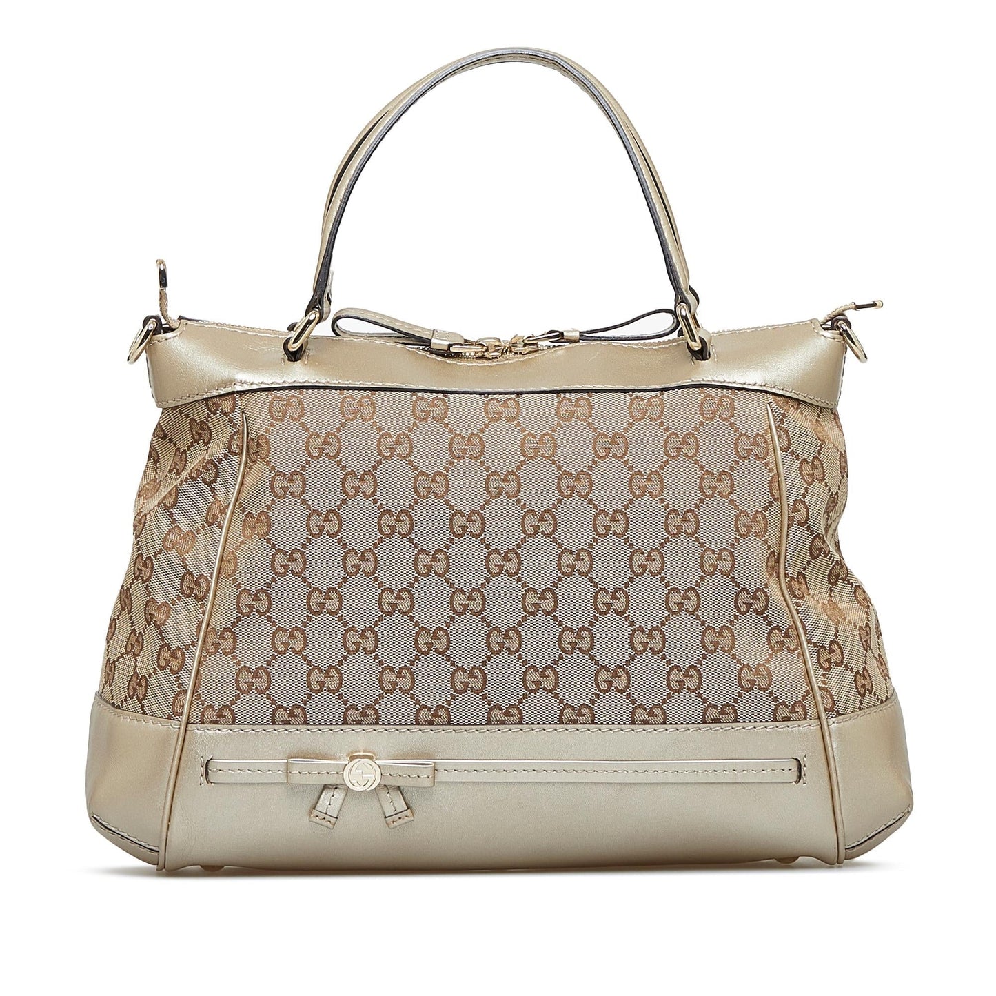 Gucci GG Mayfair SHG-H0CTeo Canvas Brown Satchel Bag