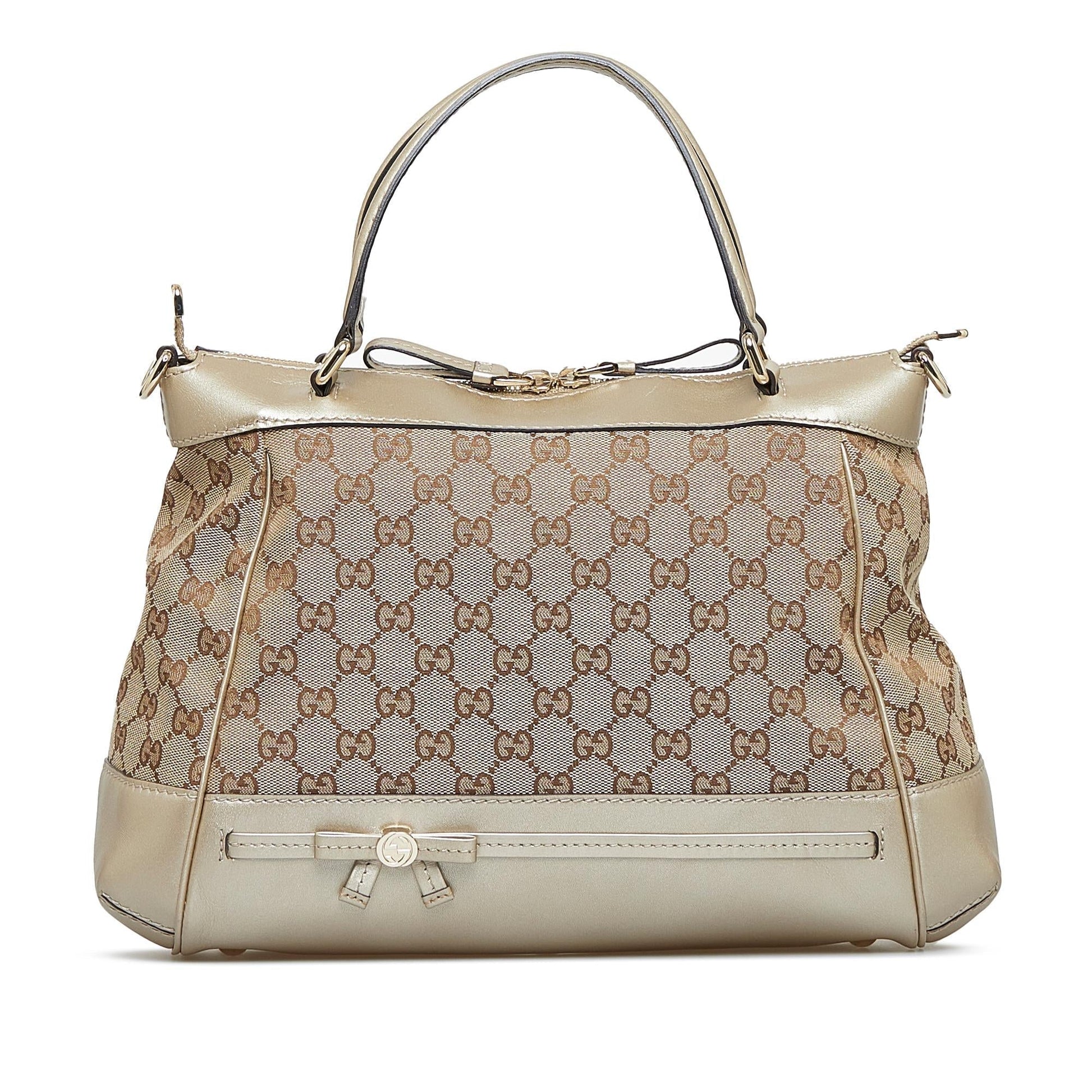 Gucci GG Mayfair SHG-H0CTeo Canvas Brown Satchel Bag