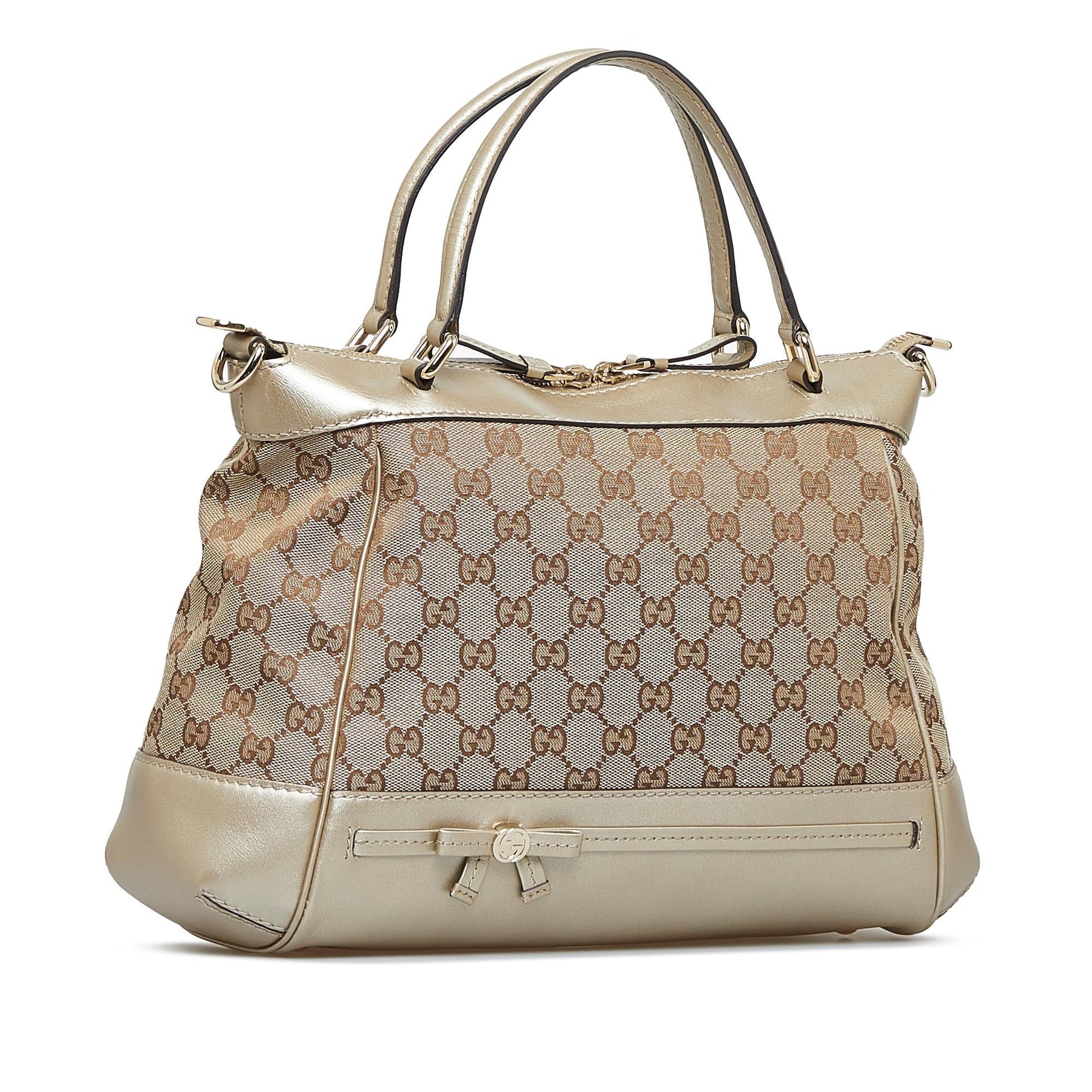 Gucci GG Mayfair SHG-H0CTeo Canvas Brown Satchel Bag
