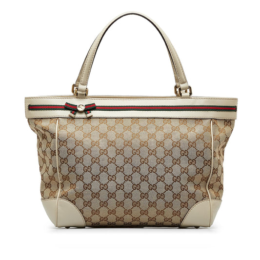 Gucci GG Mayfair SHG-0x3a7G Canvas Calf Brown Tote Bag