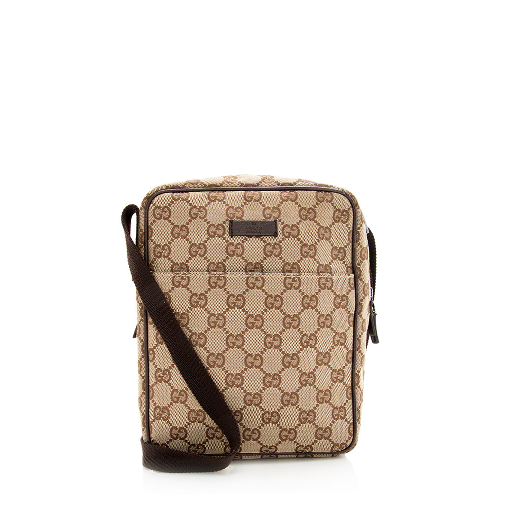 Gucci GG Messenger - FINAL SHF Leather Canvas Nylon Brown Shoulder Bag