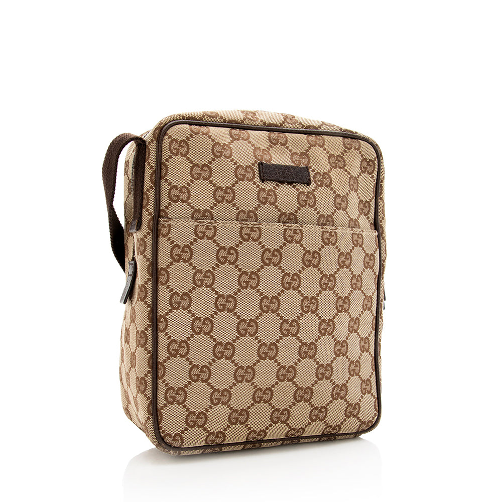 Gucci GG Messenger - FINAL SHF Leather Canvas Nylon Brown Shoulder Bag