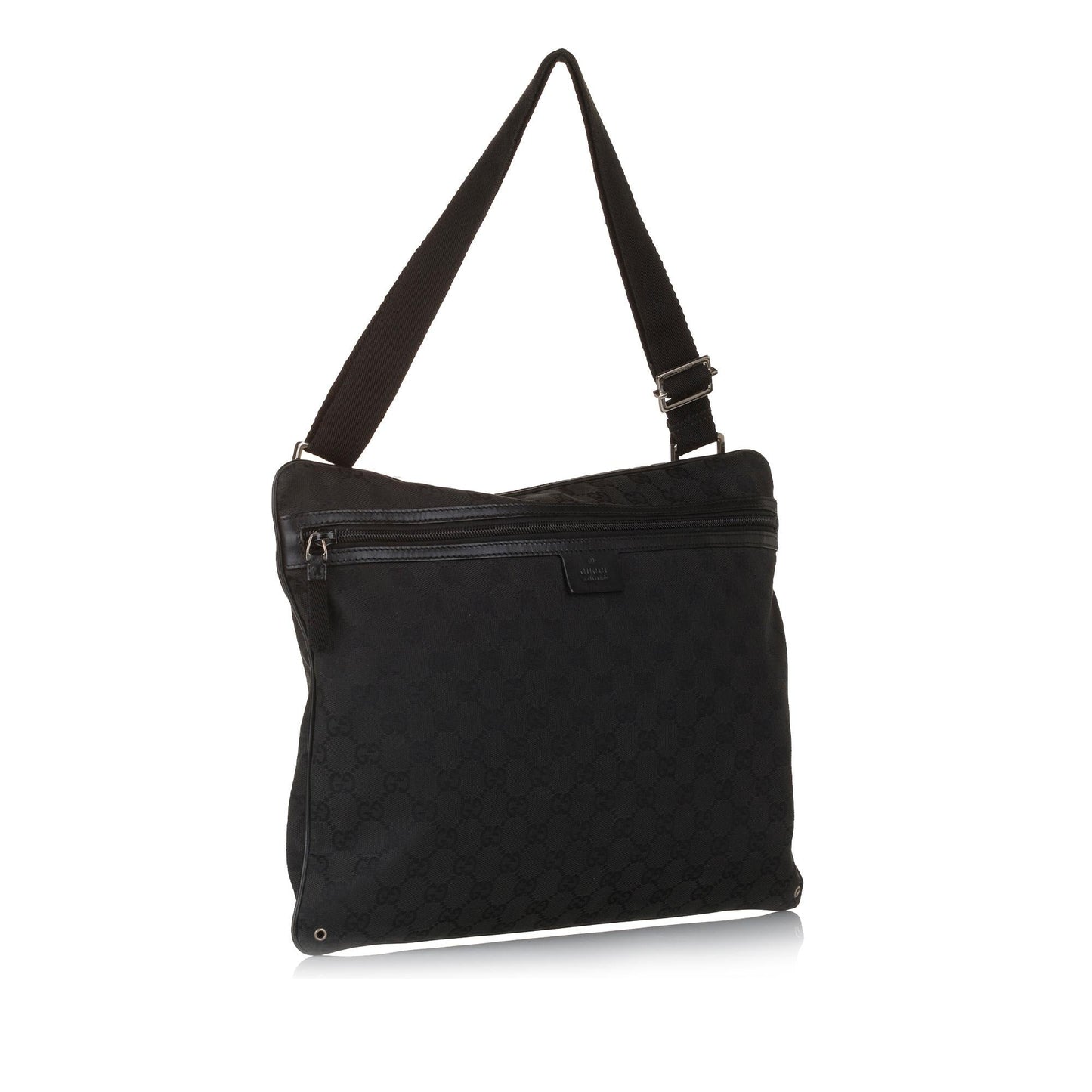 Gucci GG Messenger SHG Canvas Calf Black Crossbody Bag