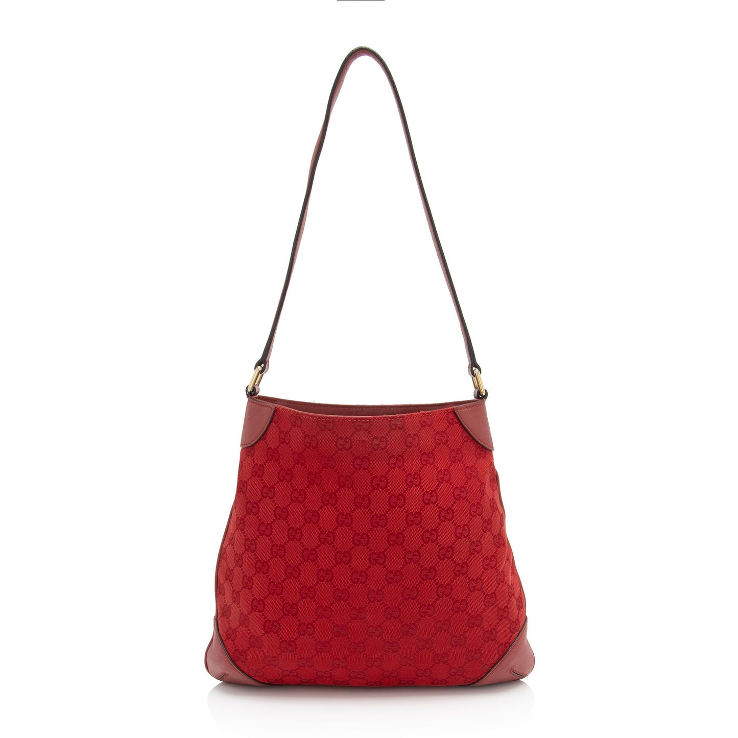 Gucci GG SHF-zFLqxt Monogram Leather Canvas Red Shoulder Bag