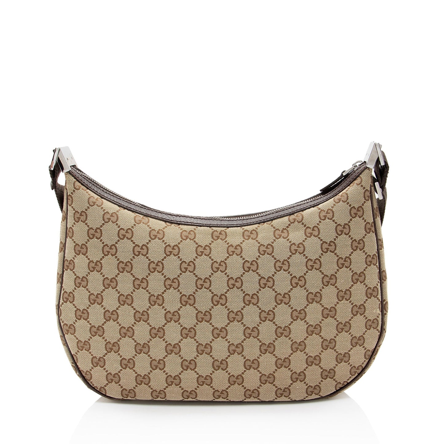 Gucci GG Leather Canvas Nylon Brown Crossbody Bag