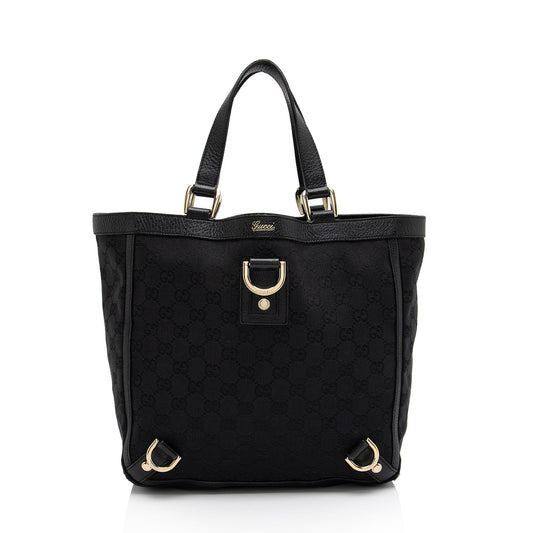 Gucci GG Abbey SHF-1rSZcf Leather Canvas Black Mini Tote Bag