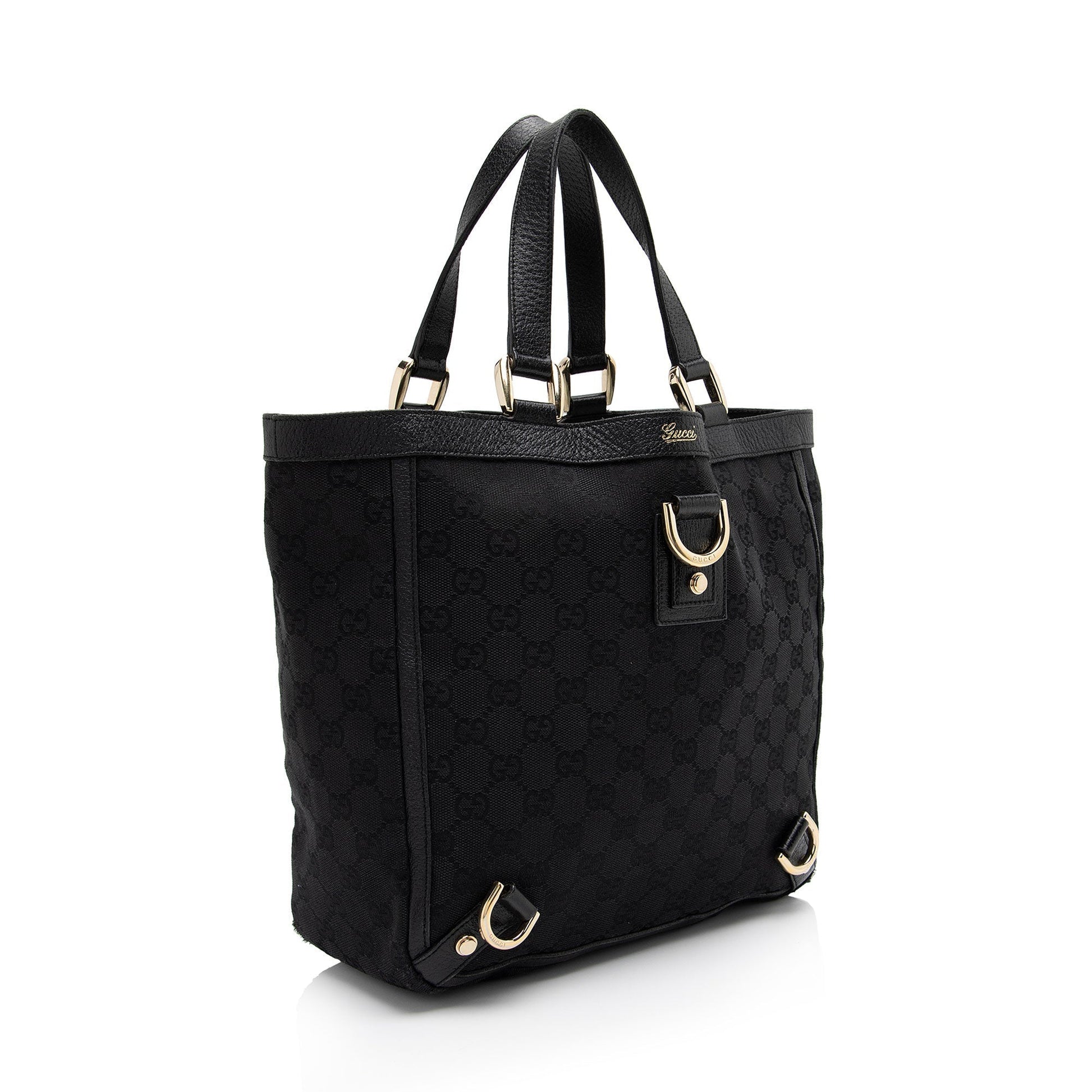 Gucci GG Abbey SHF-1rSZcf Leather Canvas Black Mini Tote Bag
