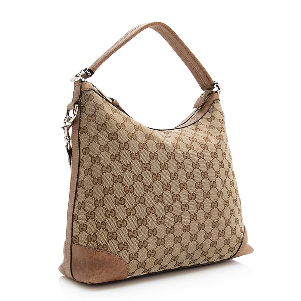 Gucci GG Miss GG SHF Leather Canvas Brown Beige Shoulder Bag