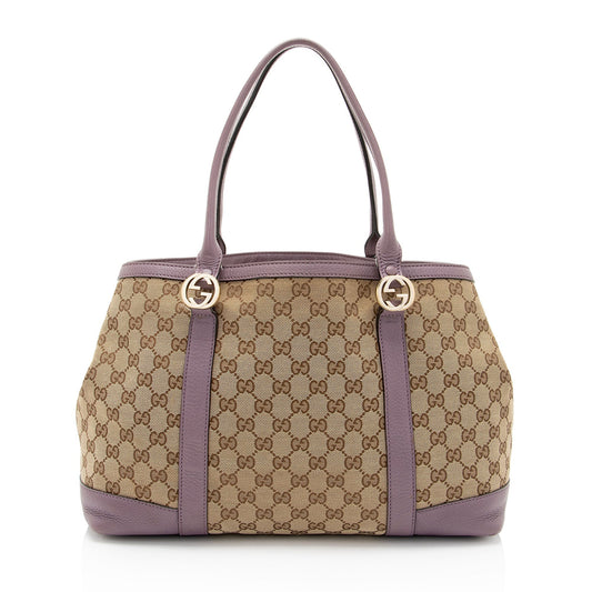 Gucci GG Miss GG SHF-yLtJuh Leather Canvas Beige Tote Bag