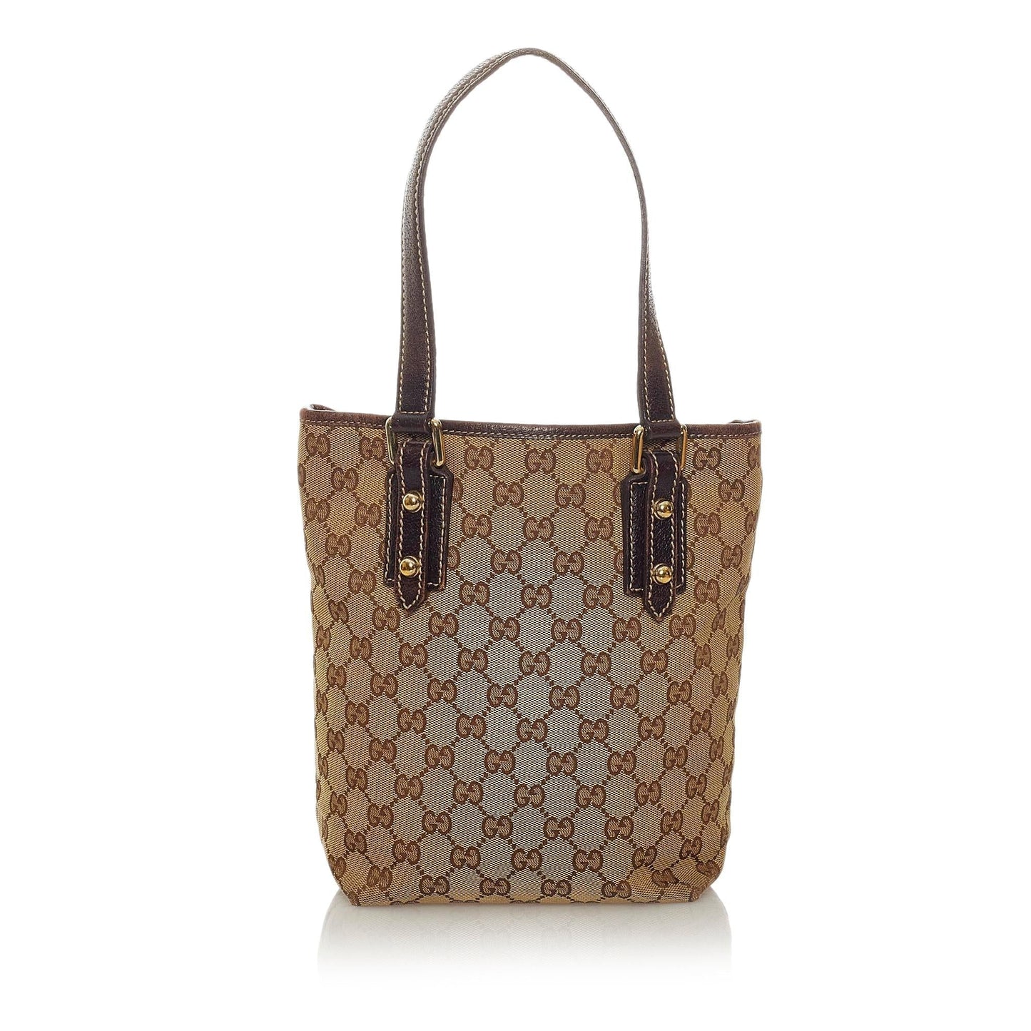 Gucci GG Mushrooms SHG Canvas Brown Tote Bag