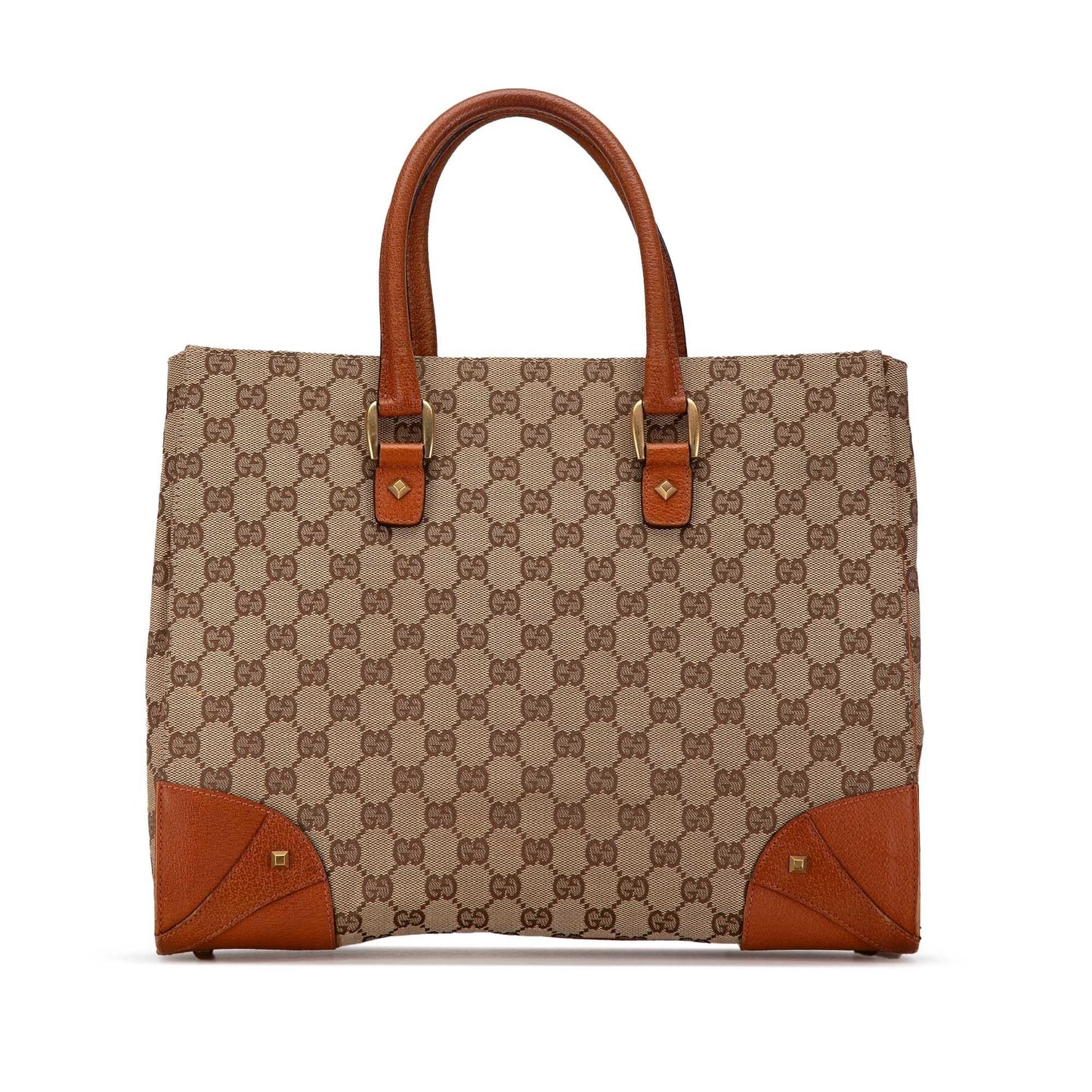 Gucci GG Nailhead SHG-dPdEYp Canvas Brown Tote Bag
