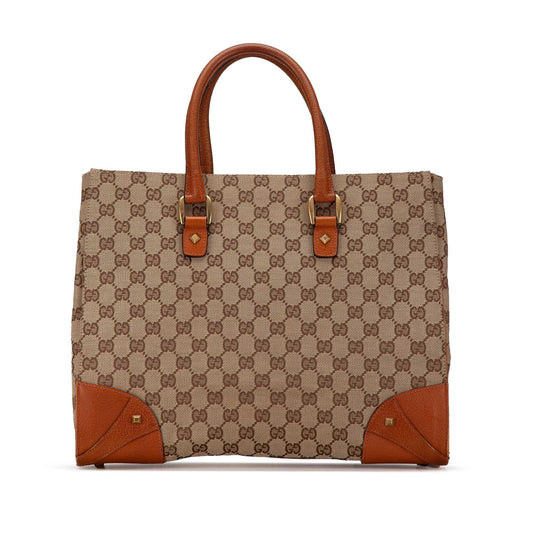 Gucci GG Nailhead SHG-dPdEYp Canvas Brown Tote Bag
