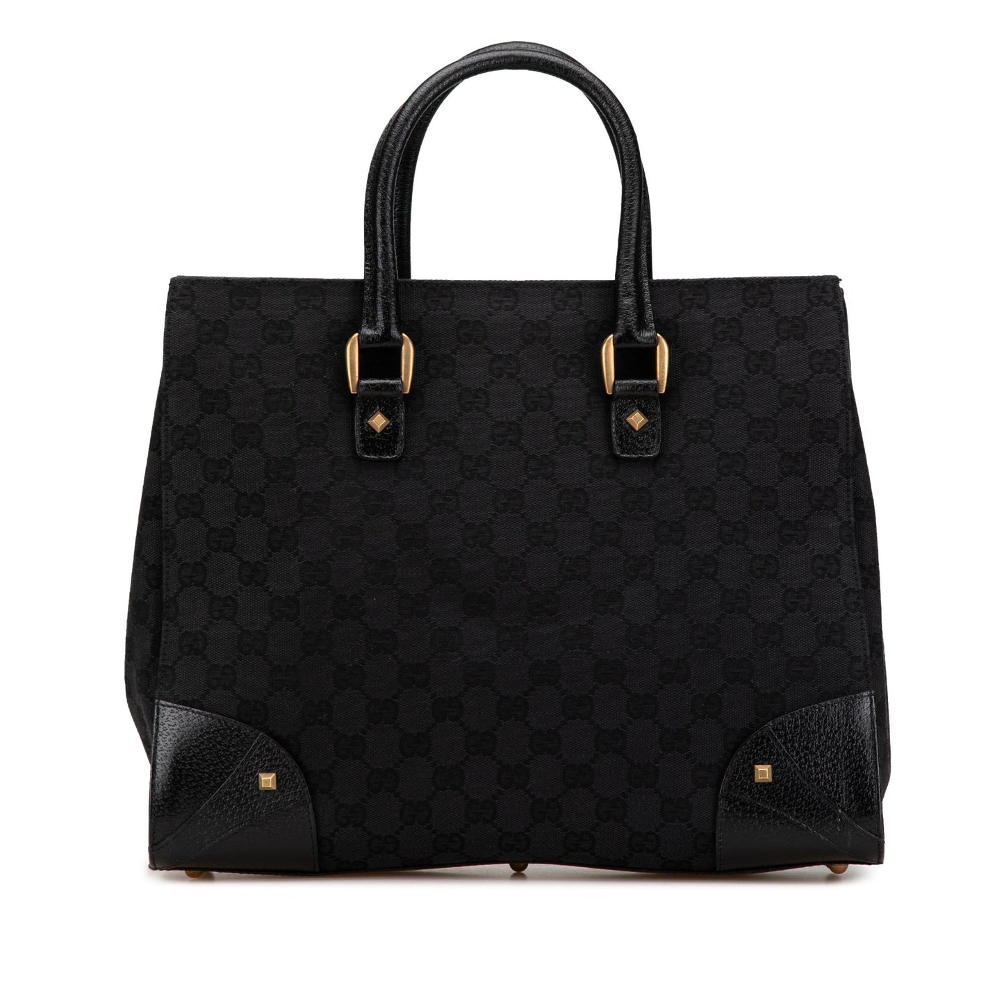 Gucci GG Nailhead SHG-AtfFVp Canvas Calf Black Tote Bag