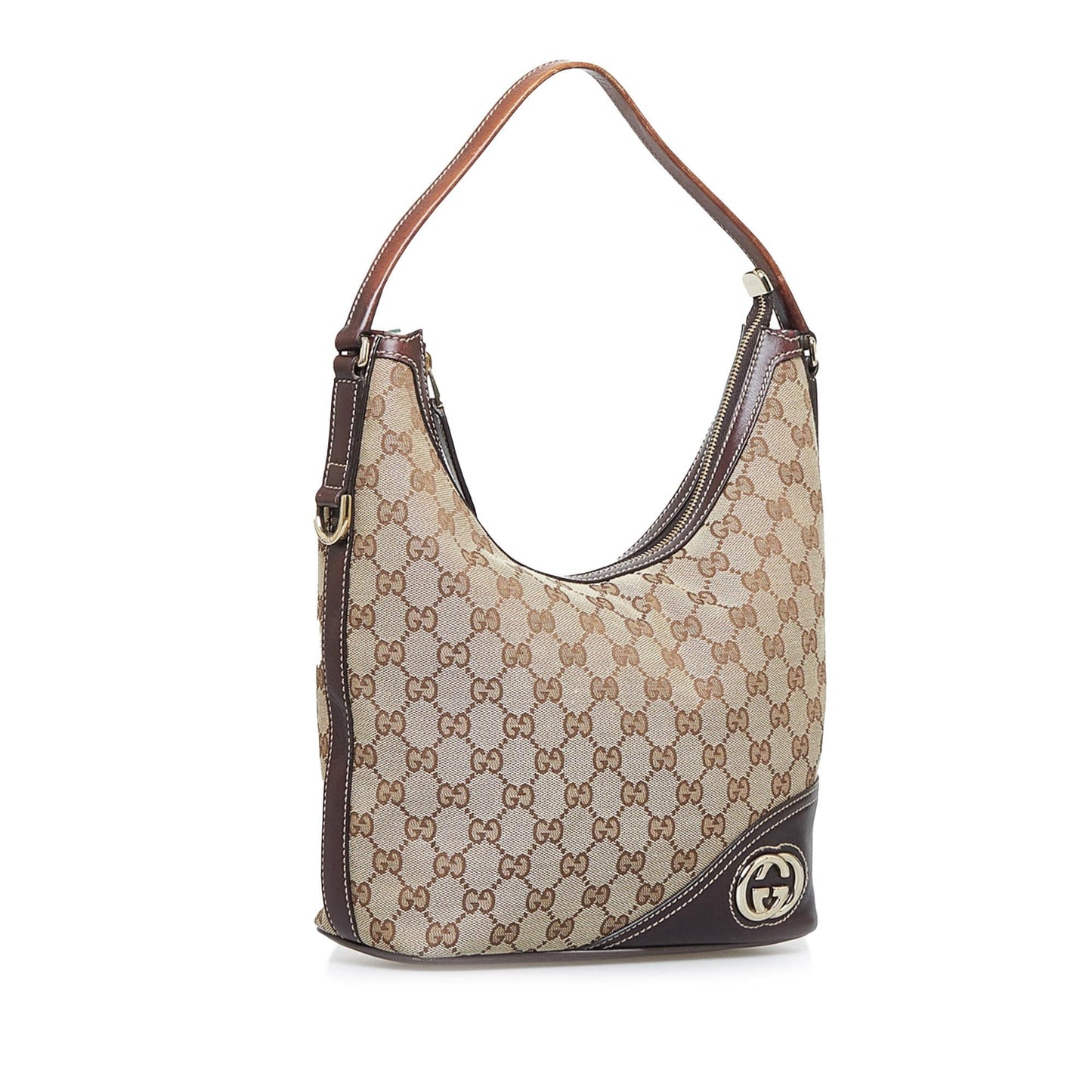 Gucci GG New Britt SHG-c0MTsK Canvas Calf Brown Shoulder Bag