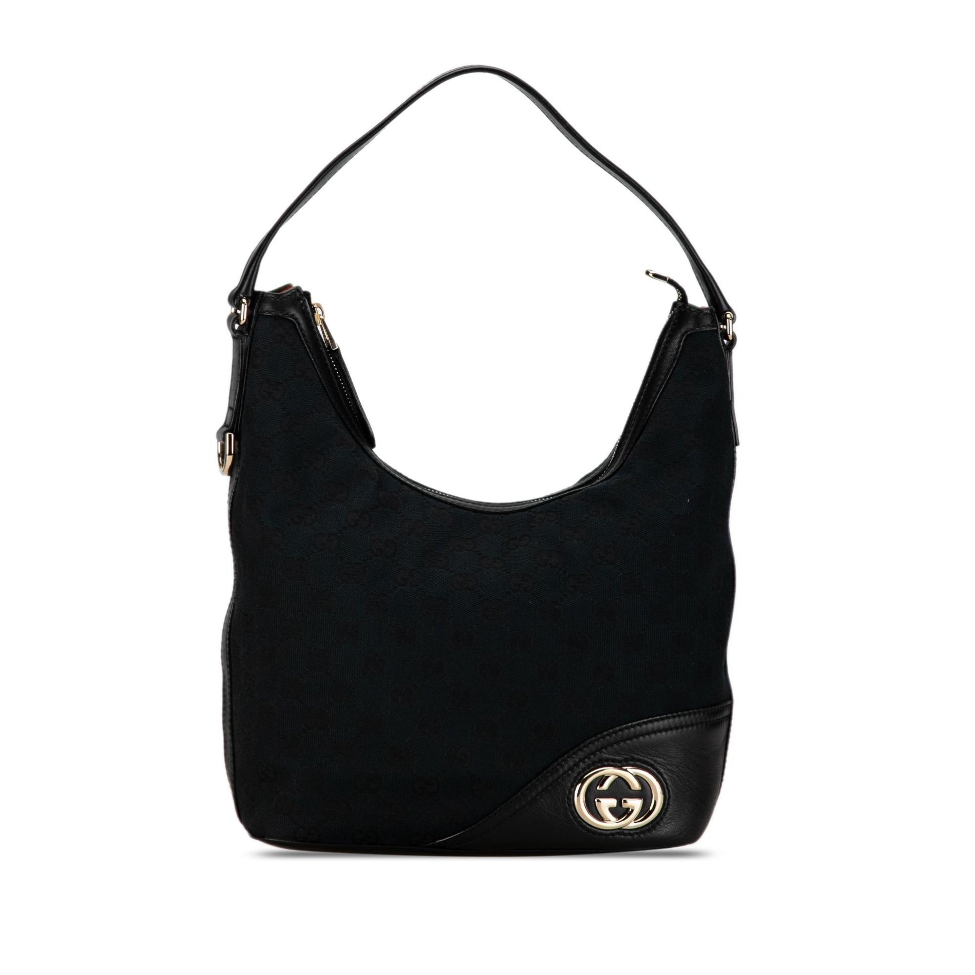 Gucci GG New Britt SHG-qGmcfc Canvas Calf Black Shoulder Bag