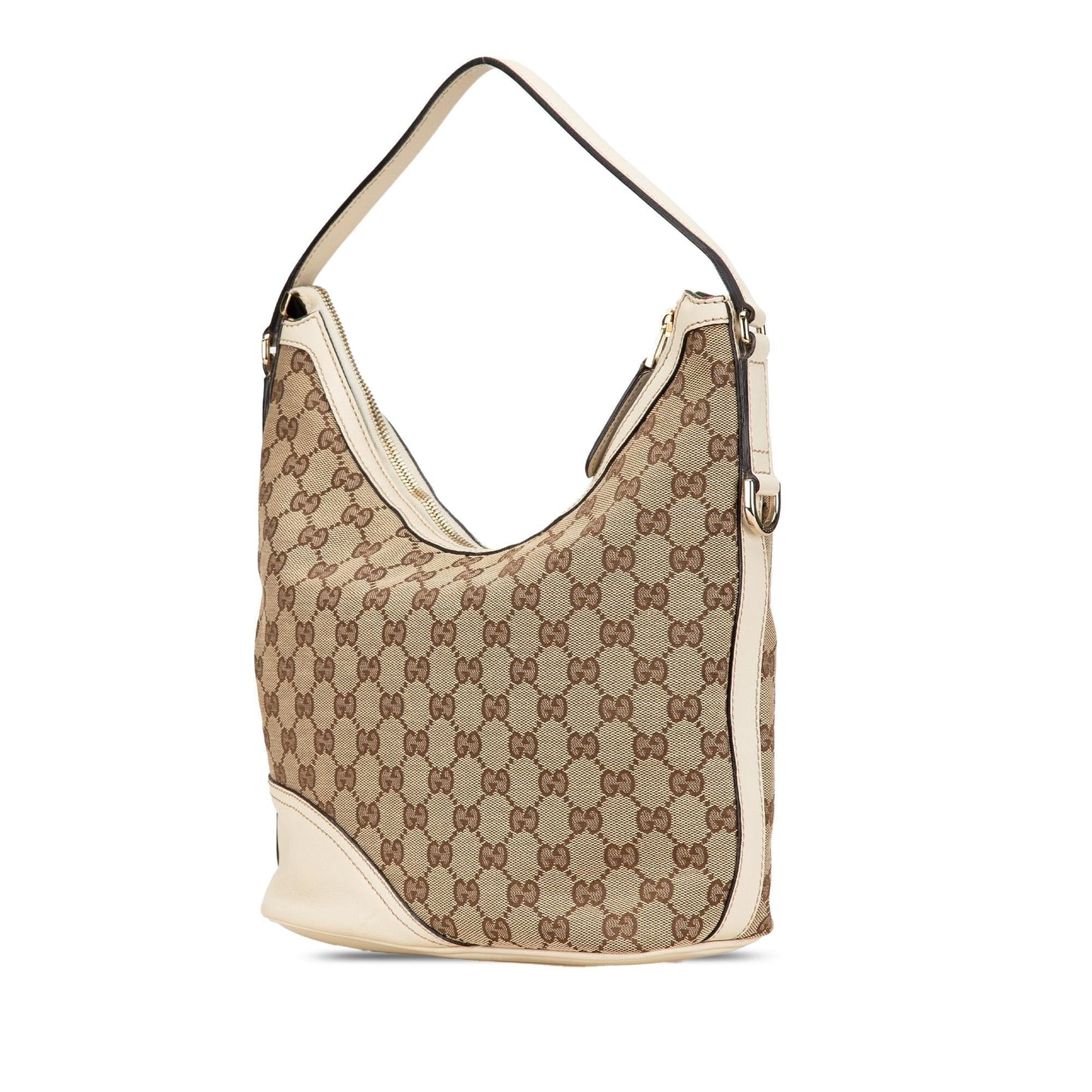 Gucci GG New Britt Canvas Calf White Brown Shoulder Bag Shoulder Bag