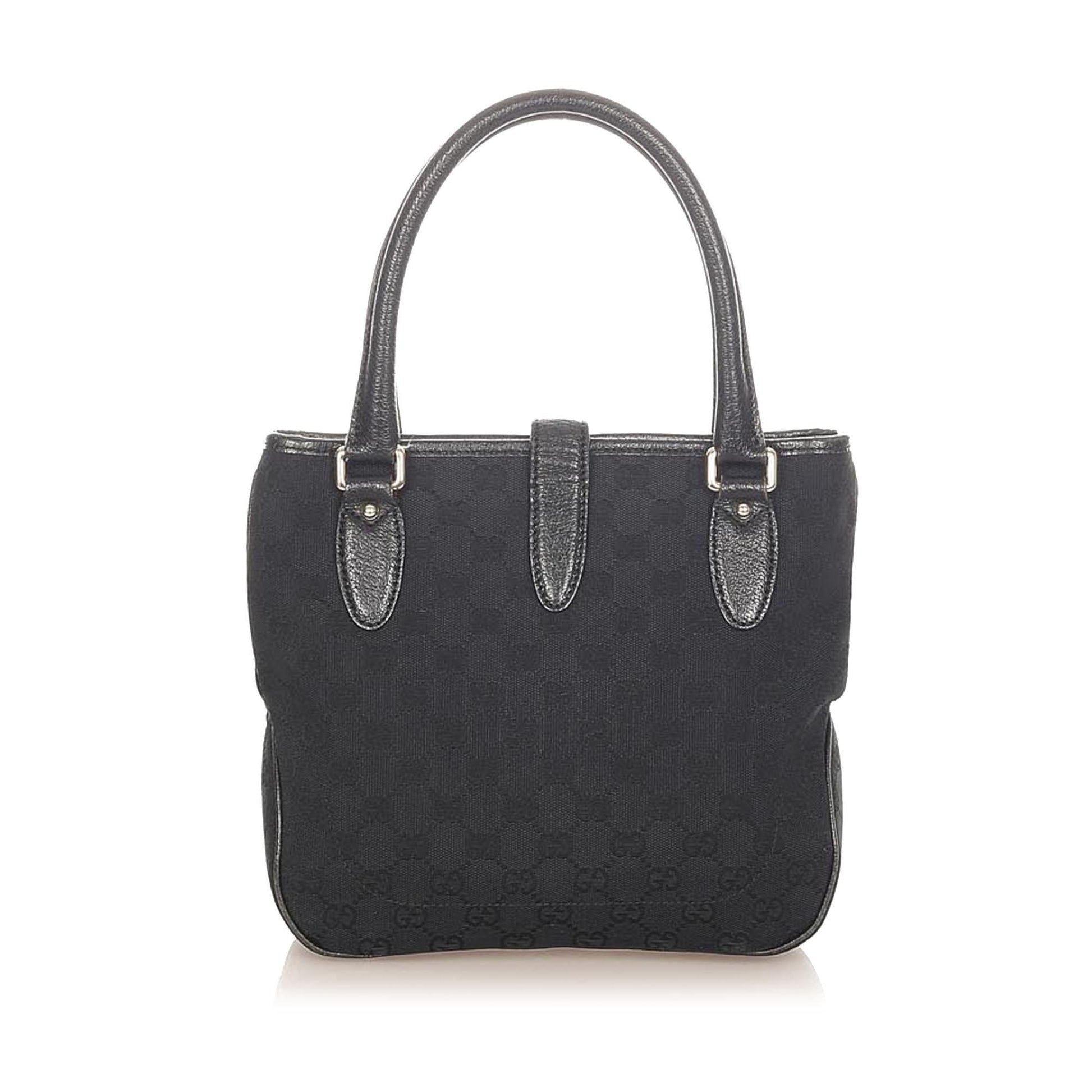Gucci GG New Jackie SHG Canvas Black Satchel Bag