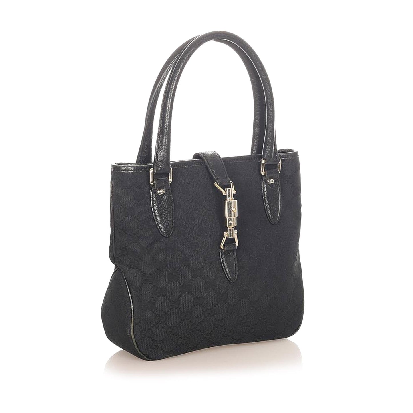 Gucci GG New Jackie SHG Canvas Black Satchel Bag