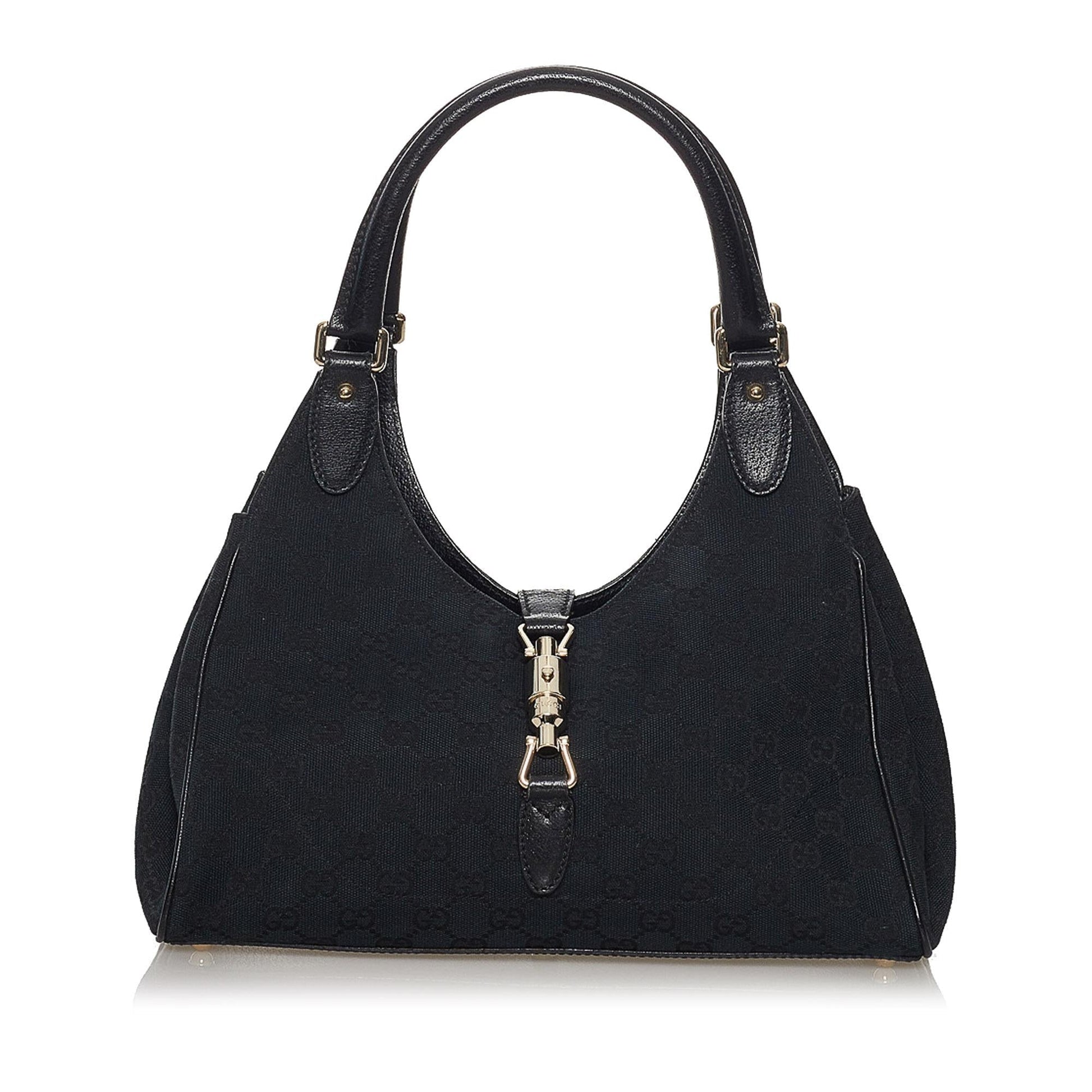 Gucci GG New Jackie SHG Canvas Black Shoulder Bag