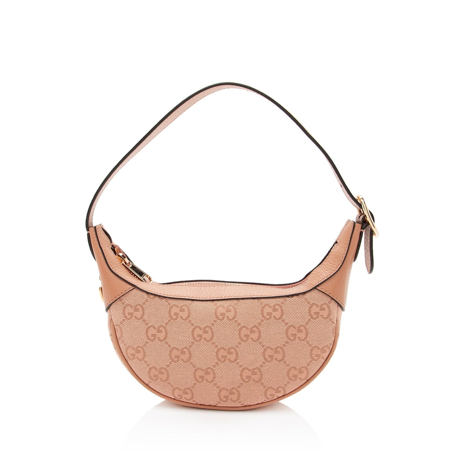 Gucci GG Ophidia Half Moon SHF-1rDKVw Leather Canvas Pink Mini Shoulder Bag