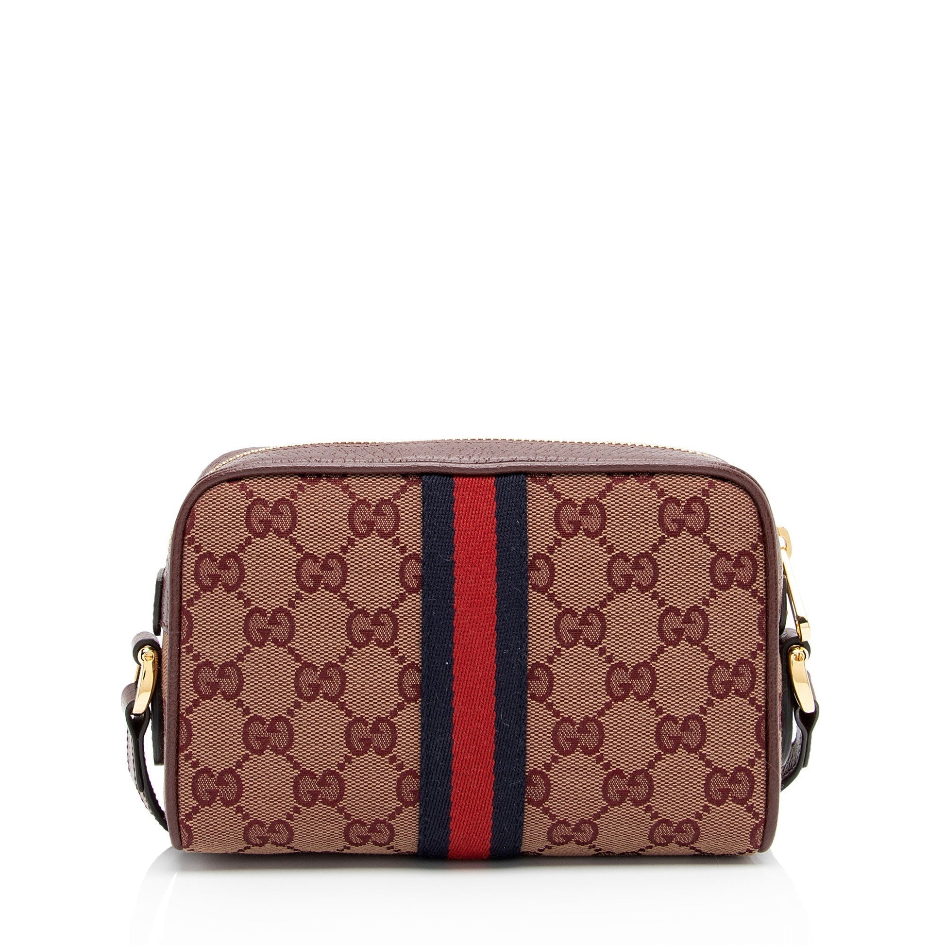 Gucci GG Ophidia SHF-xkp3mR Leather Canvas Nylon Red Crossbody Bag