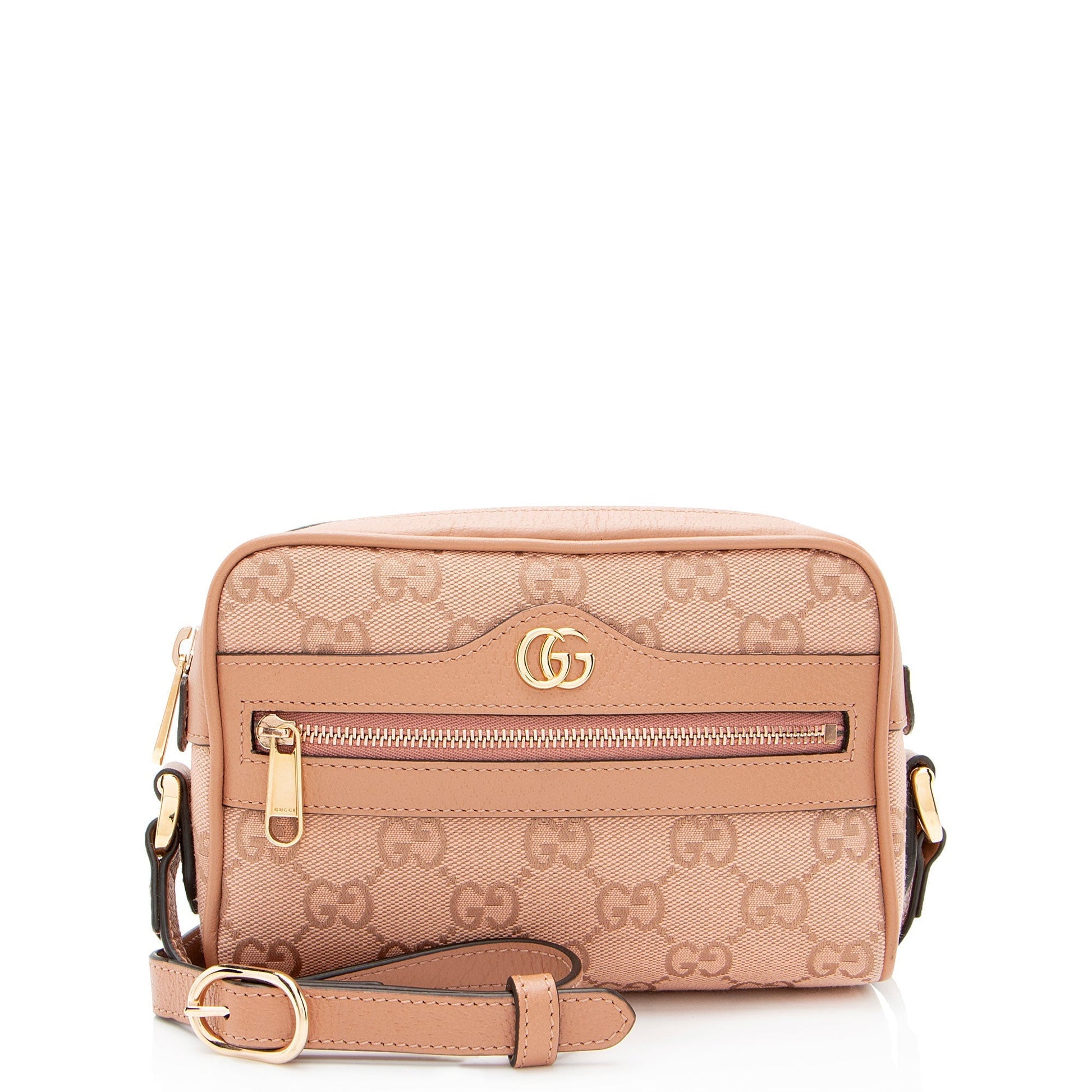Gucci GG Ophidia Leather Canvas Pink Mini Crossbody Bag