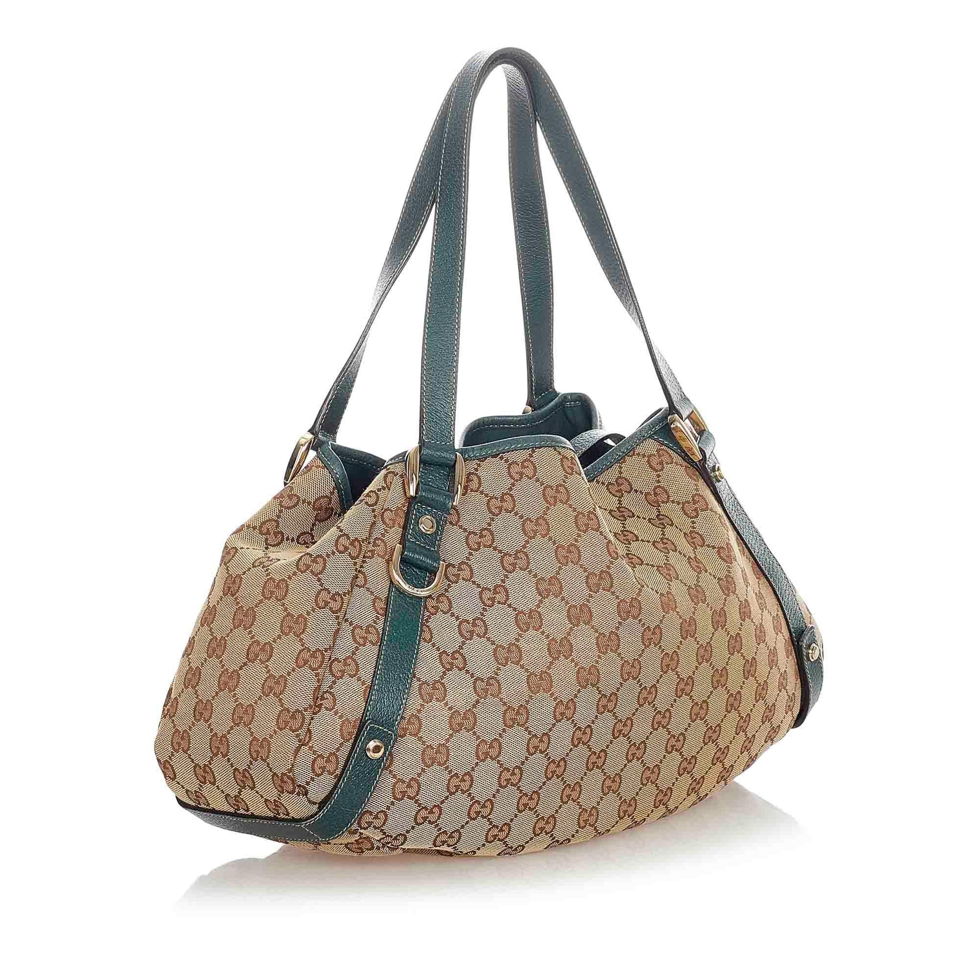 Gucci GG Pelham SHG Canvas Brown Green Shoulder Bag Bag Shg