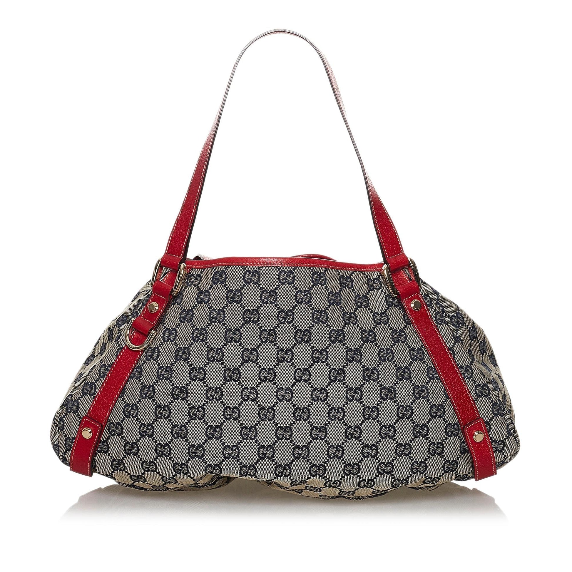 Gucci GG Pelham SHG Canvas Red Grey Shoulder Bag Bag Shg