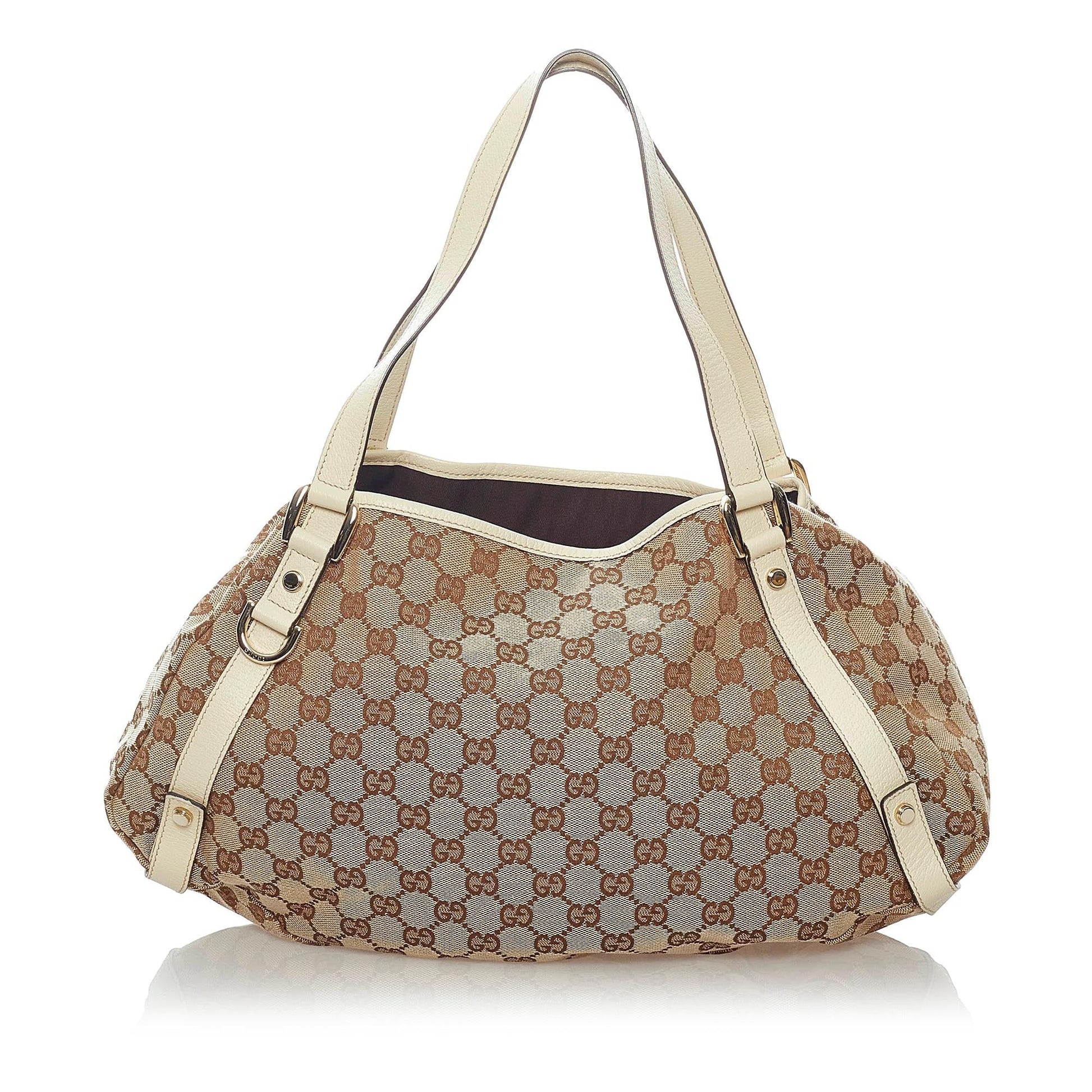 Gucci GG Pelham SHG Canvas Calf White Brown Shoulder Bag Bag Shg