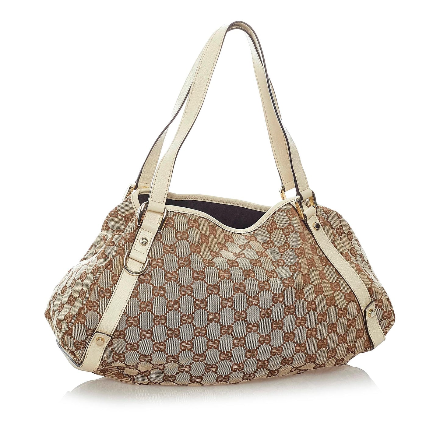 Gucci GG Pelham SHG Canvas Calf White Brown Shoulder Bag Bag Shg