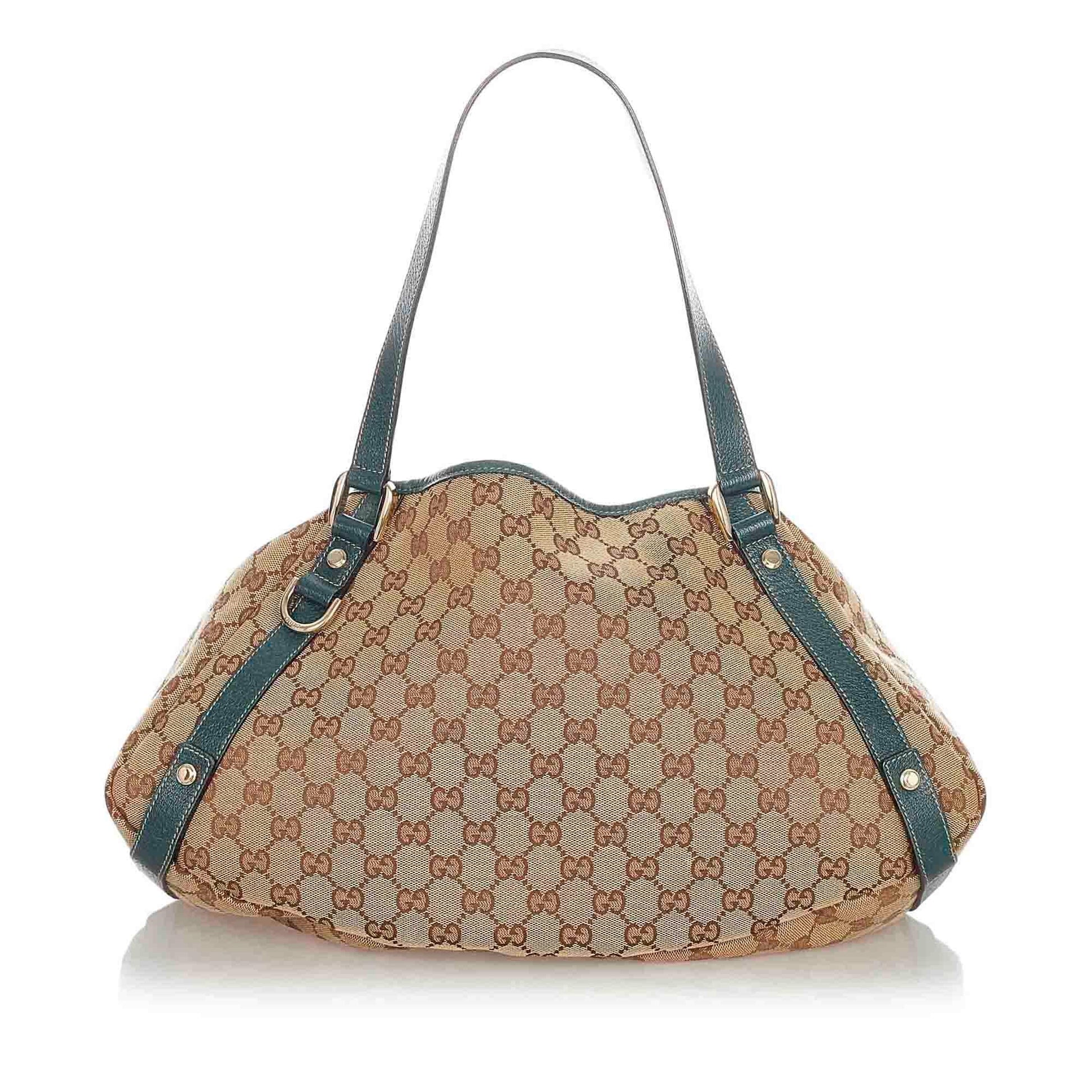 Gucci GG Pelham SHG Canvas Brown Green Shoulder Bag