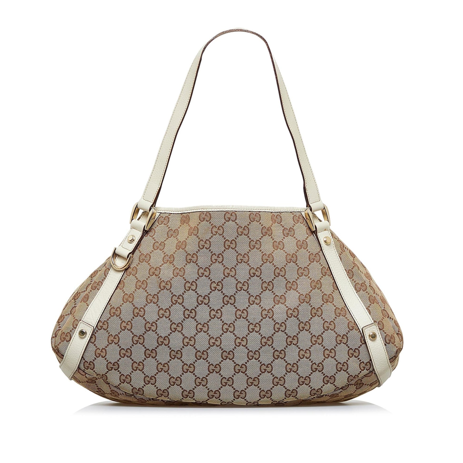 Gucci GG Pelham SHG-R62bHz Canvas Calf White Brown Shoulder Bag