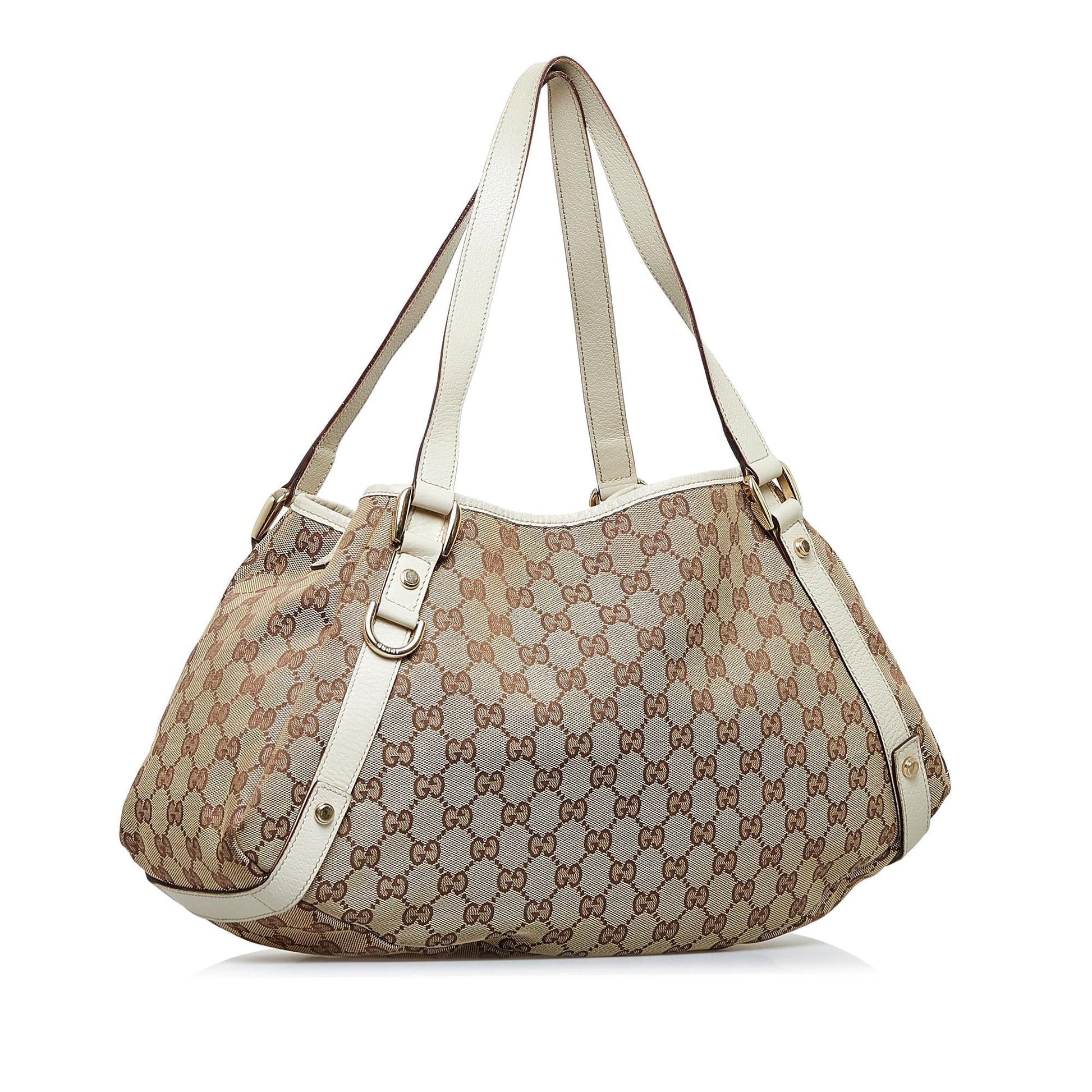 Gucci GG Pelham SHG-R62bHz Canvas Calf White Brown Shoulder Bag