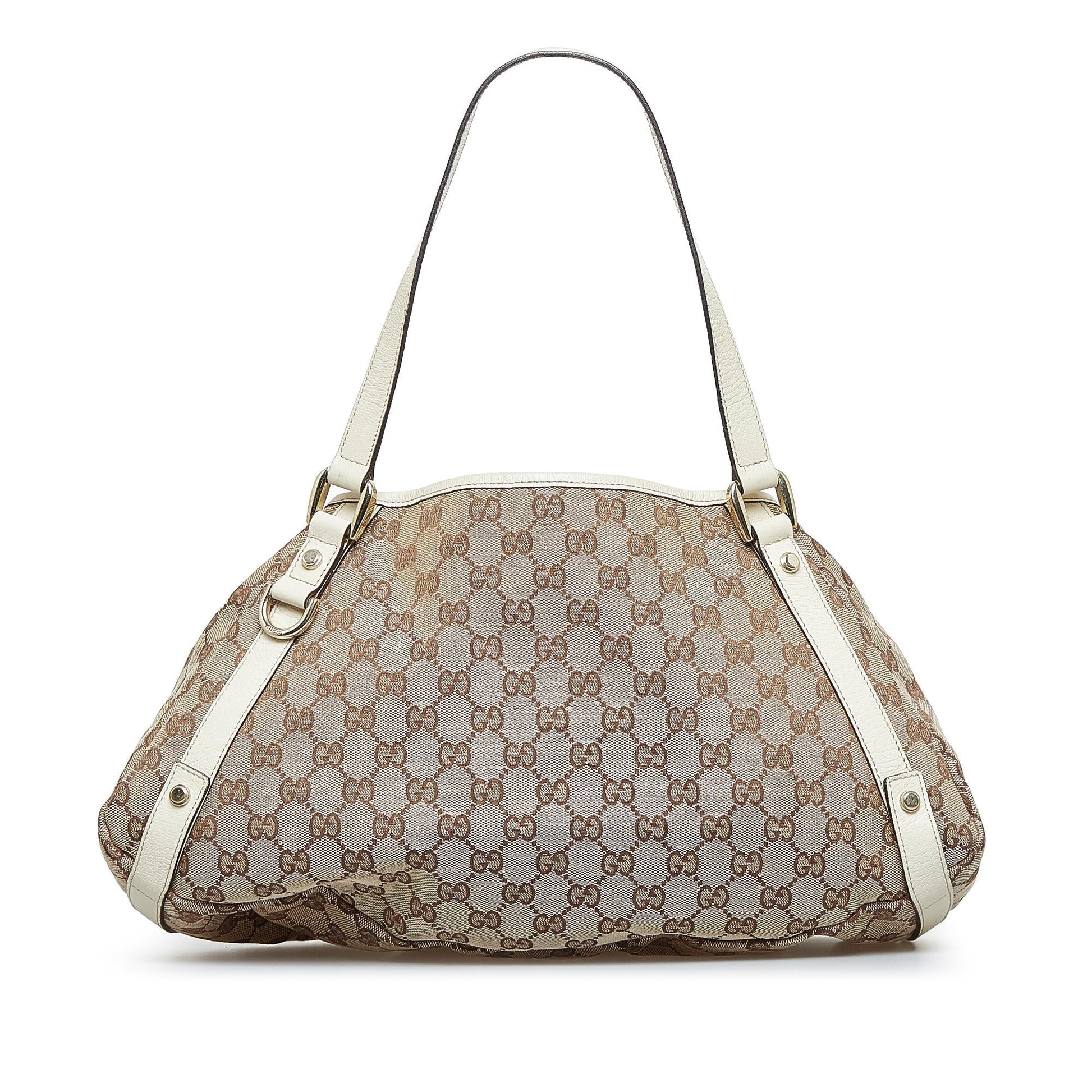 Gucci GG Pelham SHG-Cm5oMZ Canvas Calf White Brown Shoulder Bag