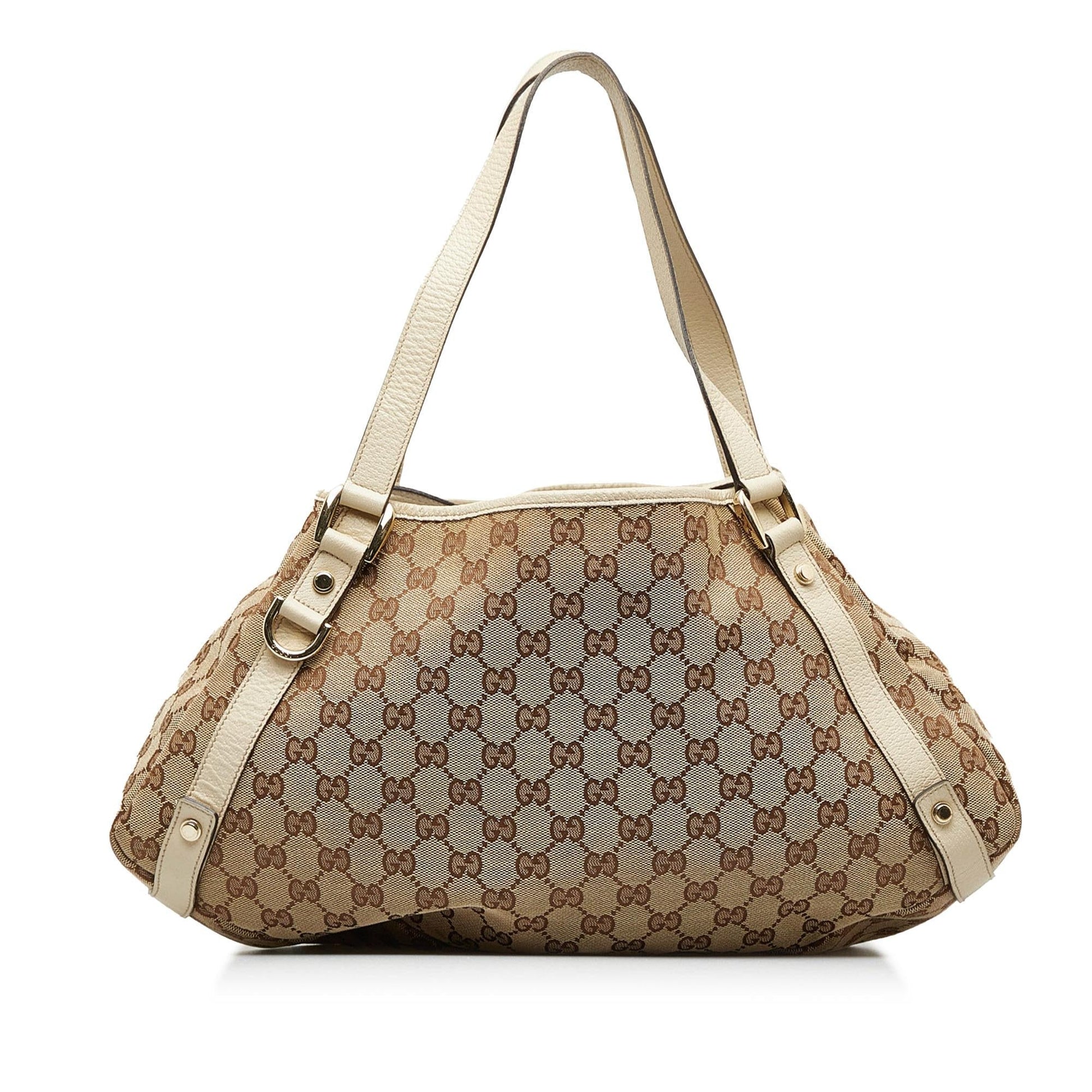 Gucci GG Pelham SHG-JSlUEo Canvas Calf White Brown Shoulder Bag