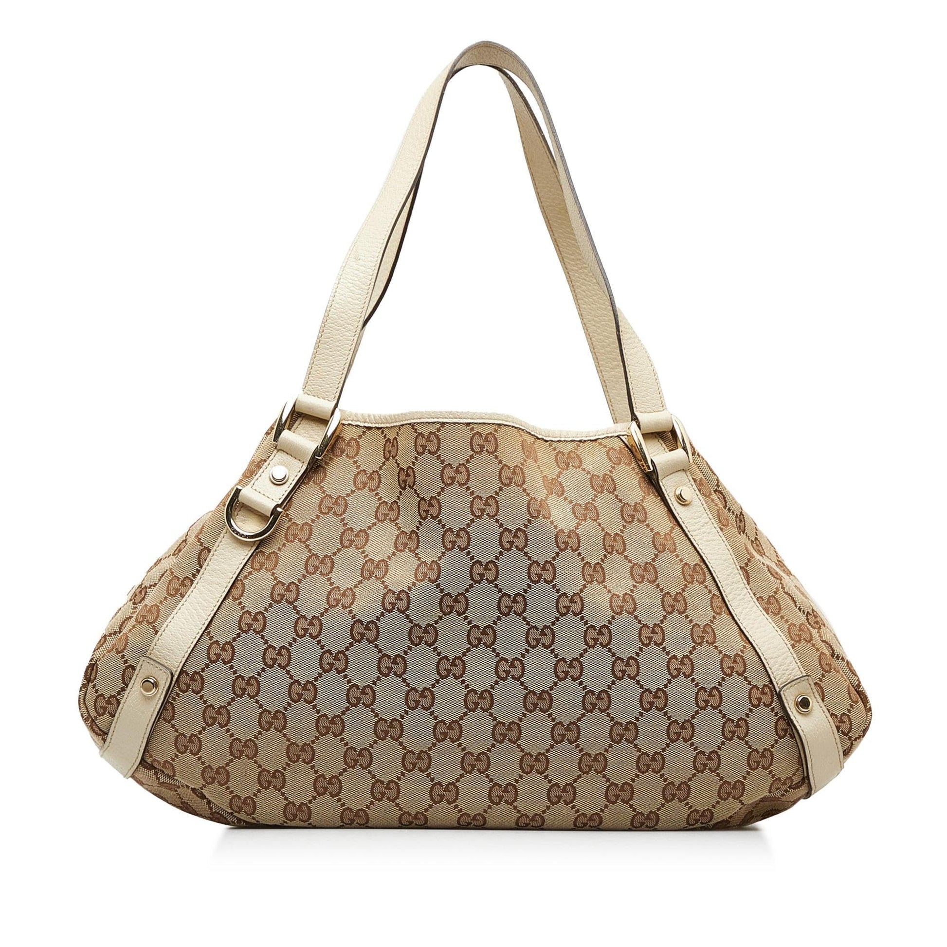 Gucci GG Pelham SHG-JSlUEo Canvas Calf White Brown Shoulder Bag