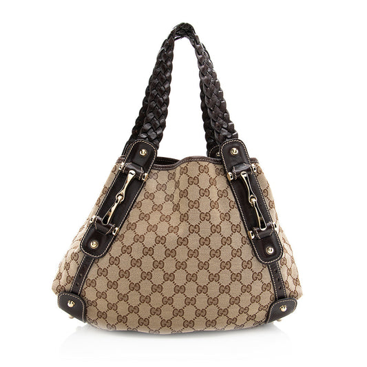 Gucci GG Pelham - FINAL SHF Leather Canvas Brown Beige Shoulder Bag
