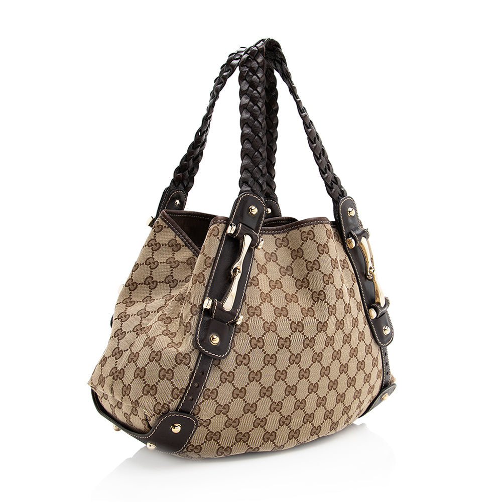 Gucci GG Pelham - FINAL SHF Leather Canvas Brown Beige Shoulder Bag
