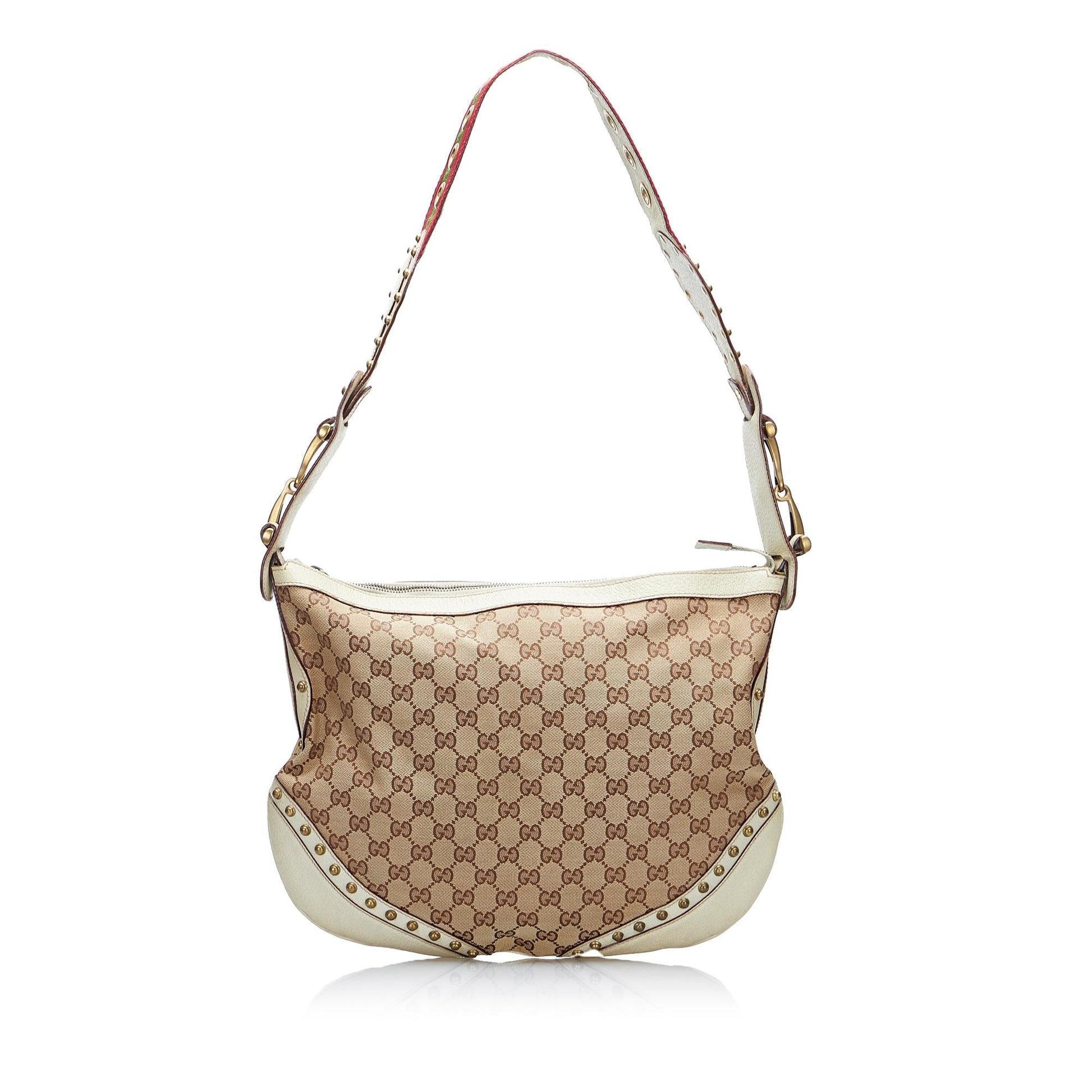 Gucci GG Pelham Studded SHG-vlHJxE Canvas Brown Shoulder Bag