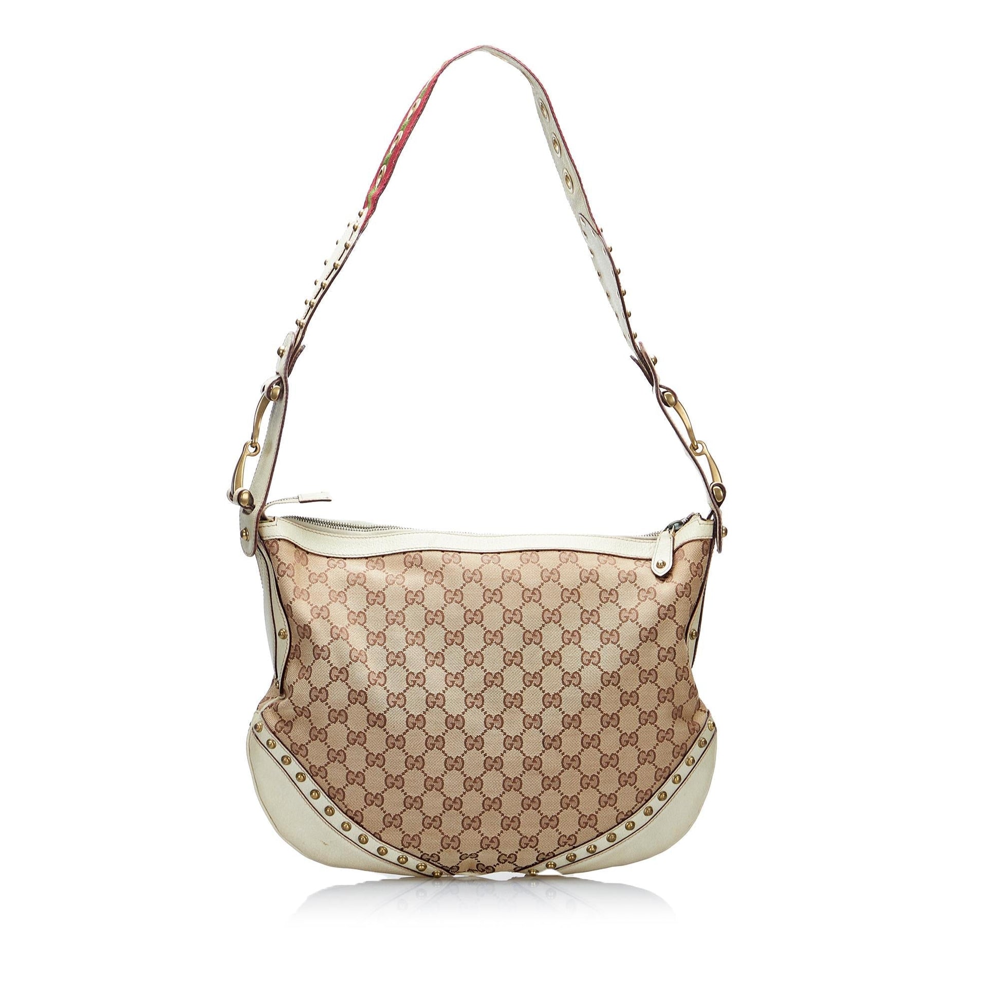Gucci GG Pelham Studded SHG-vlHJxE Canvas Brown Shoulder Bag