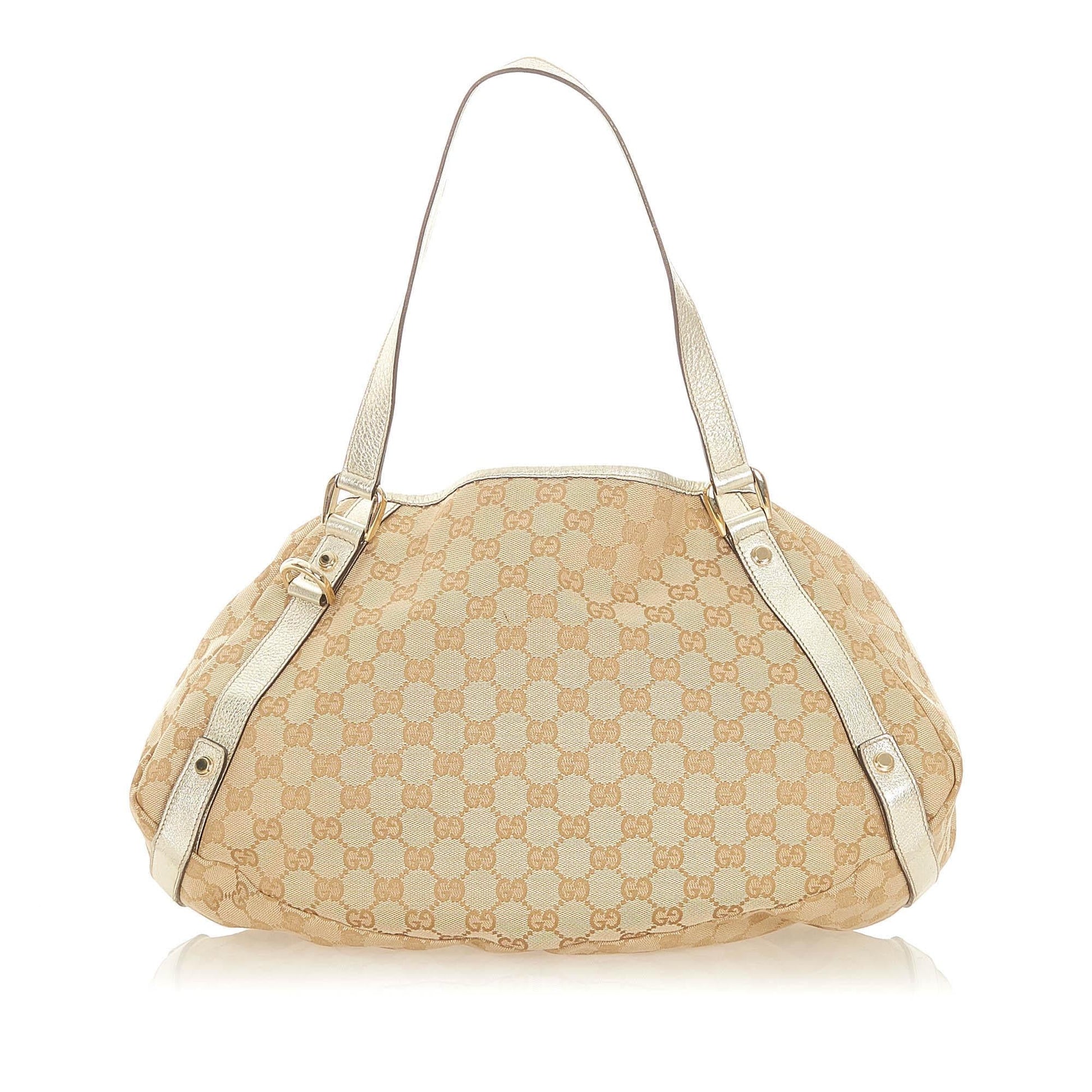 Gucci GG Pelham SHG Canvas White Brown Tote Bag Bag Shg