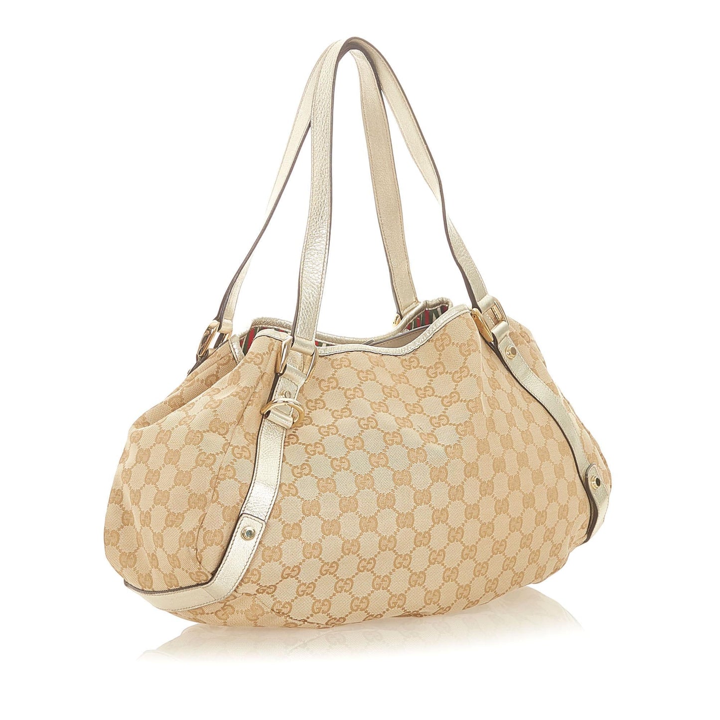 Gucci GG Pelham SHG Canvas White Brown Tote Bag Bag Shg