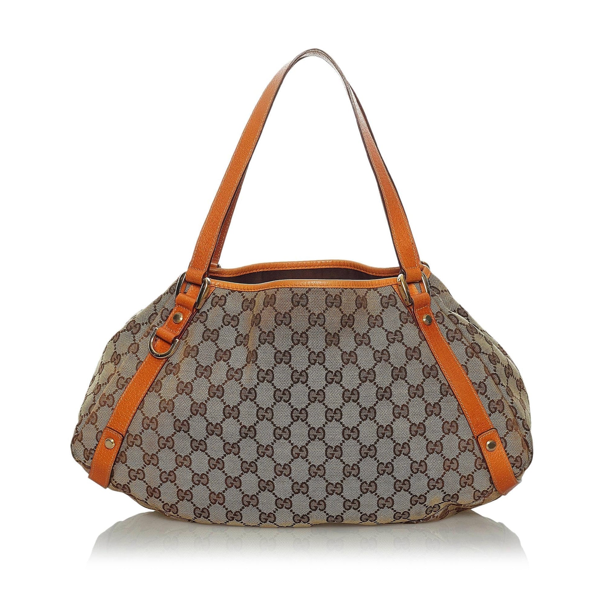 Gucci GG Pelham SHG Canvas Brown Orange Tote Bag