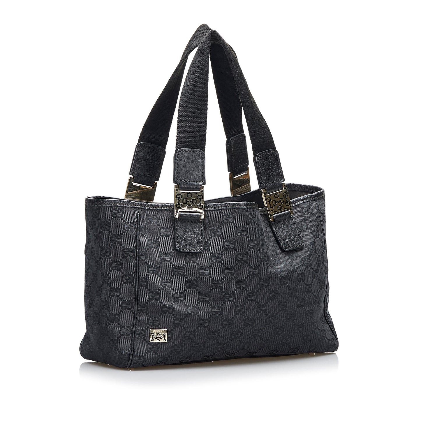 Gucci GG Pop SHG-WLFEM1 Canvas Calf Black Satchel Bag