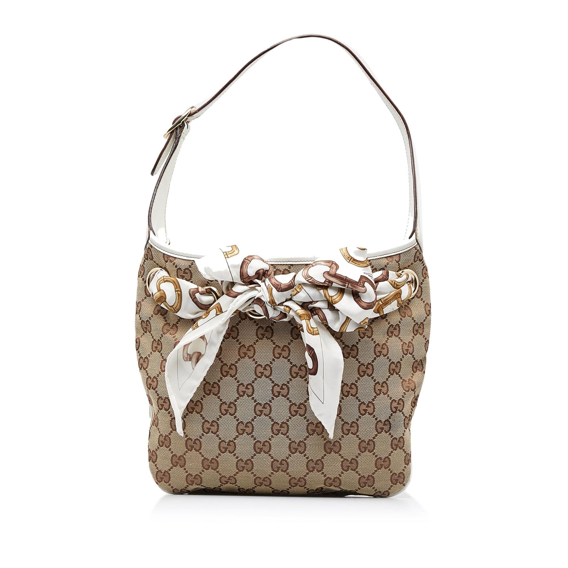 Gucci GG Positano SHG-muHc4f Canvas Calf Brown Shoulder Bag