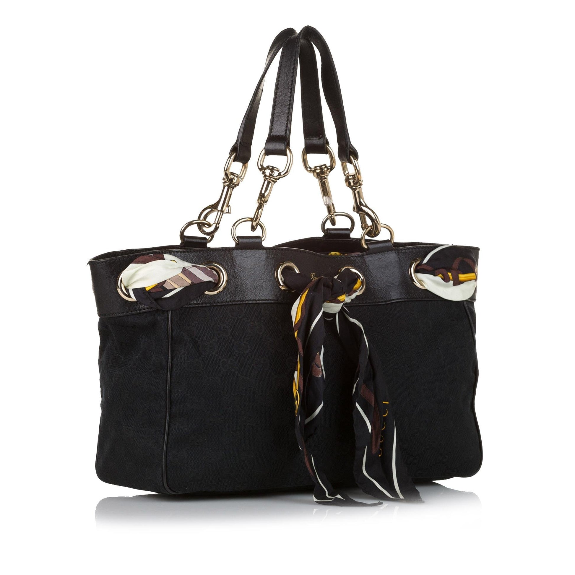 Gucci GG Positano SHG Canvas Black Tote Bag