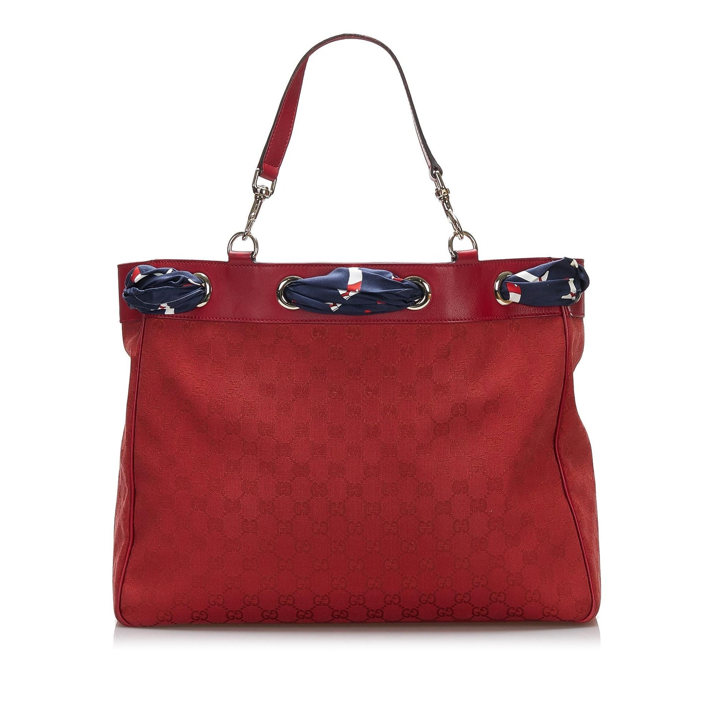 Gucci GG Positano SHG-I2eYwY Canvas Calf Red Tote Bag