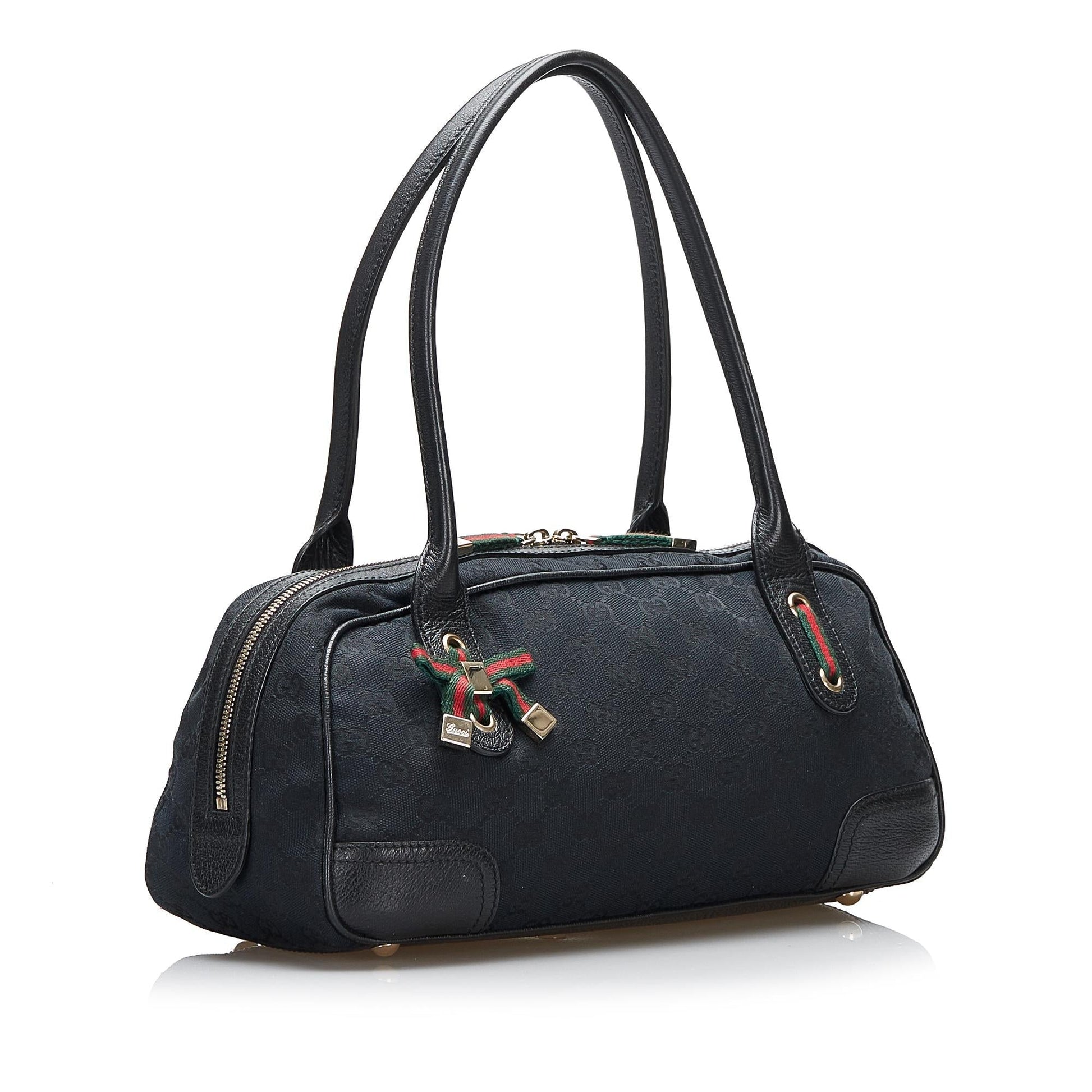Gucci GG Princy SHG-LPM3zD Canvas Black Satchel Bag