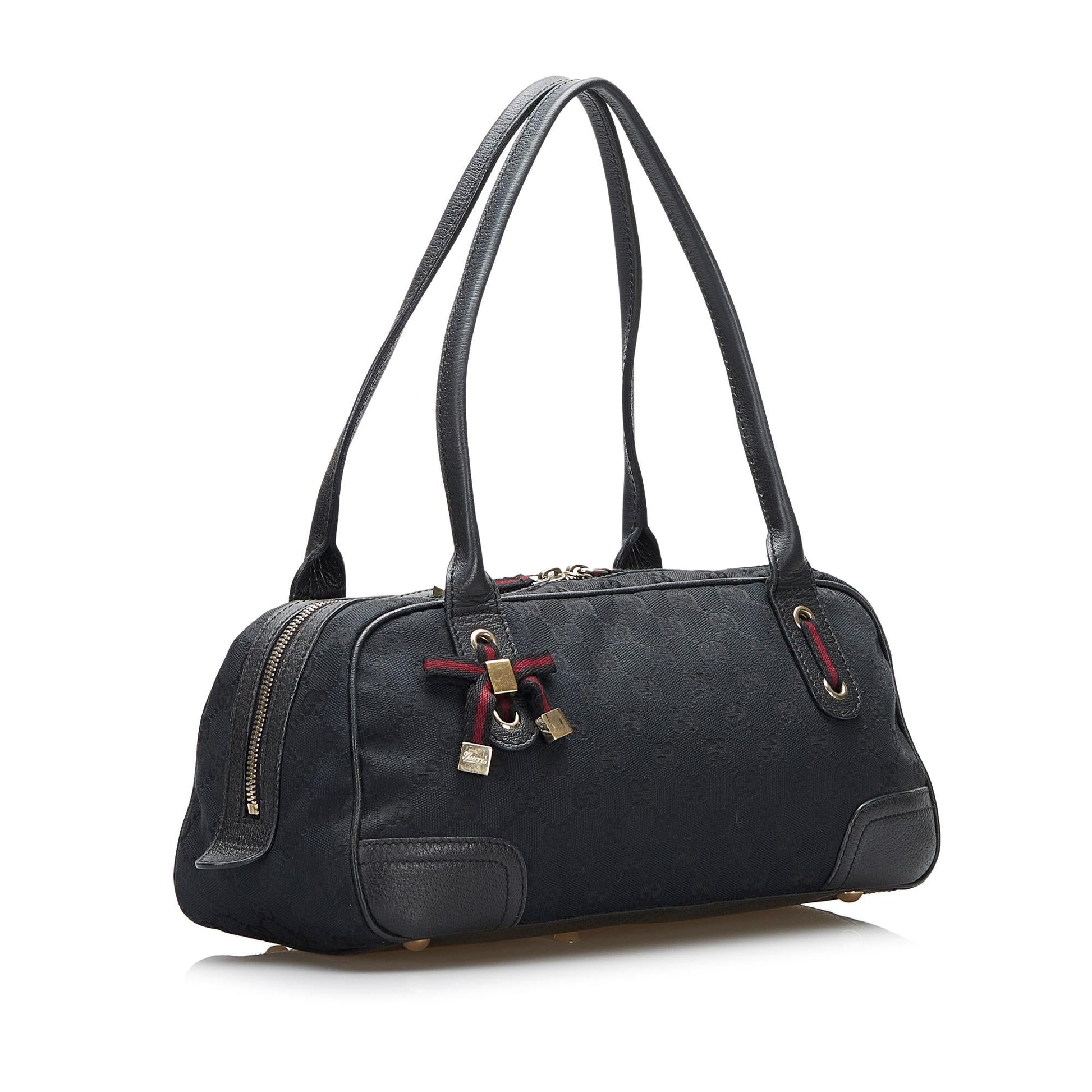Gucci GG Princy SHG-MdPlET Canvas Black Satchel Bag